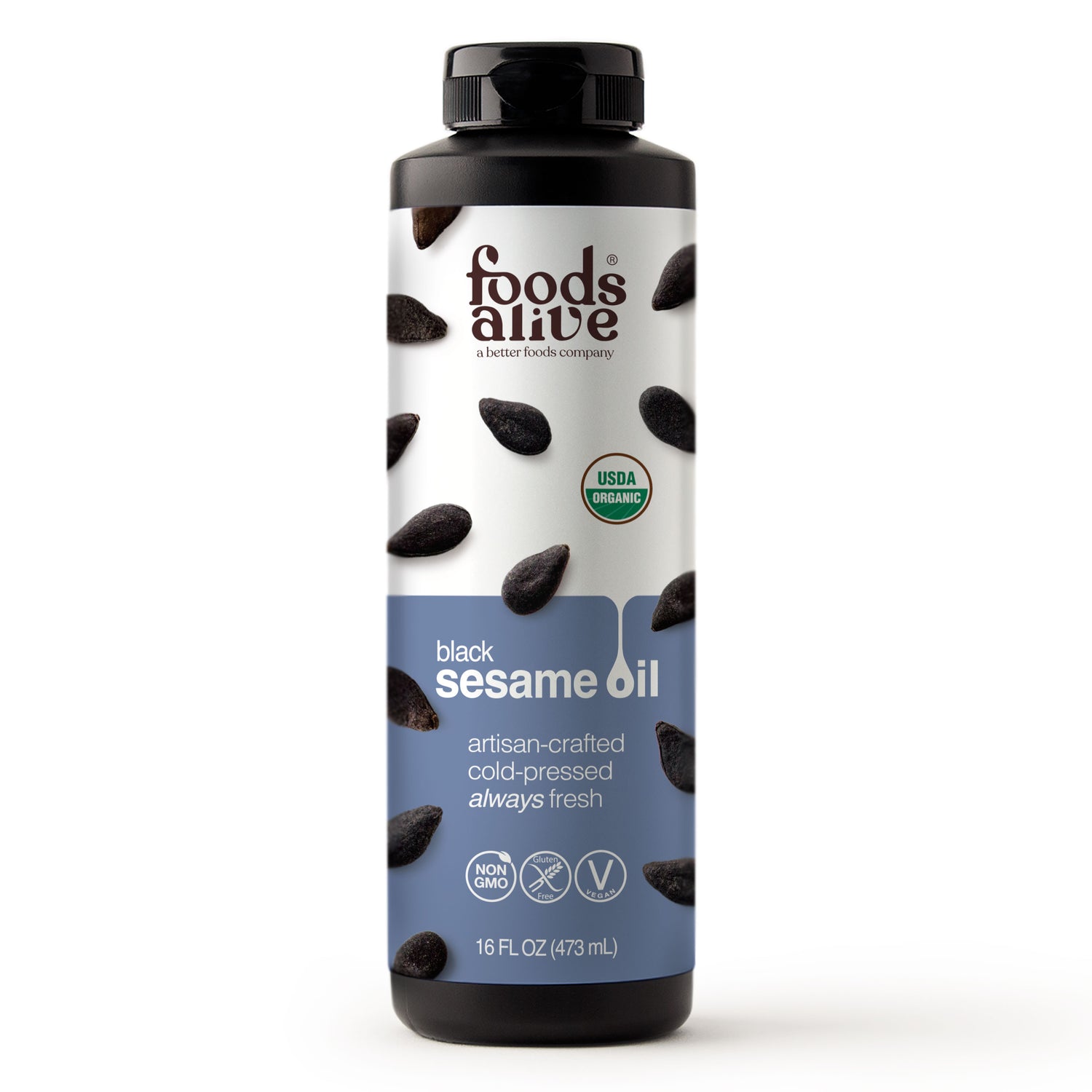 Organic Cold-Pressed Black Sesame Seed Oil 16oz (2-pack),