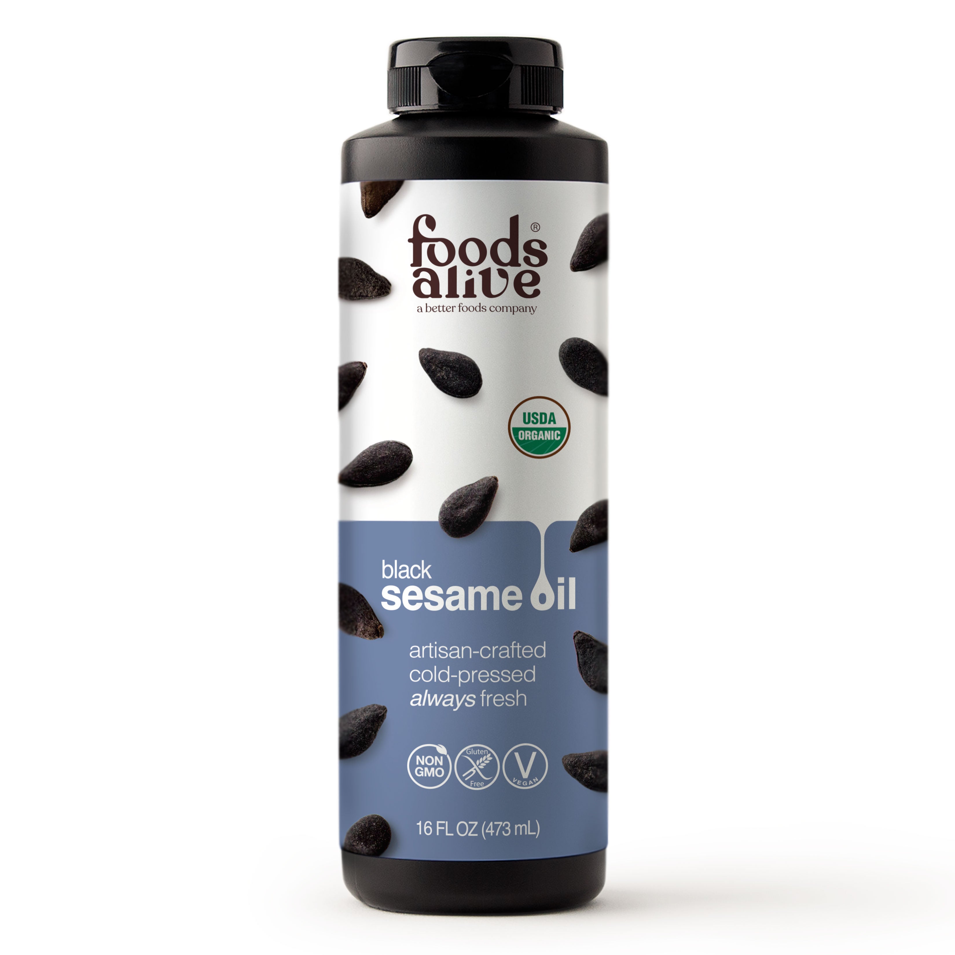 Organic Cold-Pressed Black Sesame Seed Oil 16oz (3-pack),