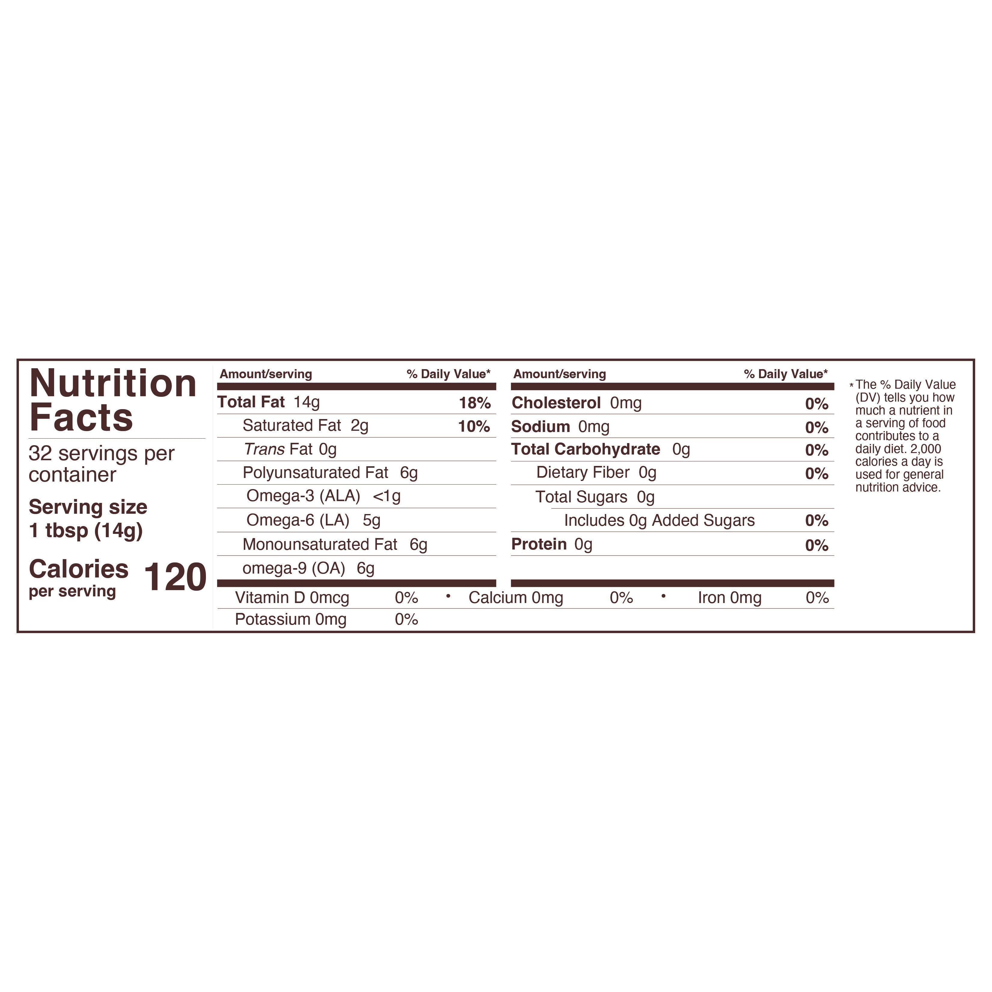 Organic Cold-Pressed Black Sesame Seed Oil 16oz Glass Bottle Nutritional Panel - Foods Alive,