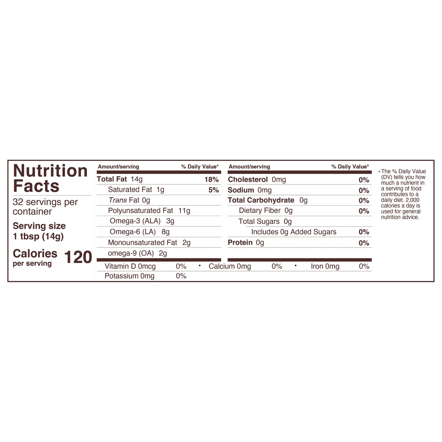Organic Cold-Pressed Hemp Seed Oil 16oz Glass Bottle Nutritional Panel - Foods Alive,