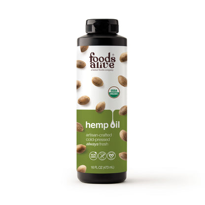 Organic Cold-Pressed Hemp Seed Oil 16oz - Foods Alive