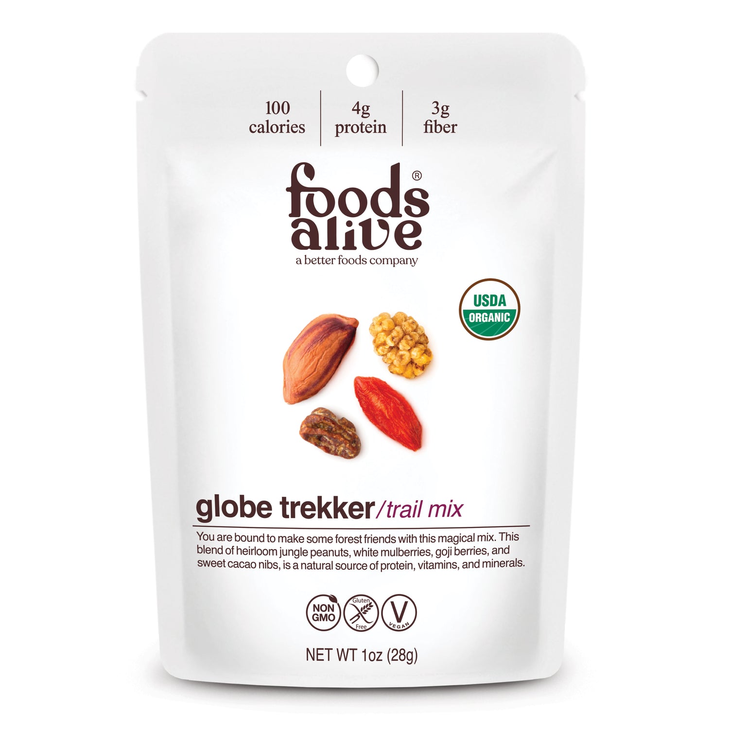 Organic Globe Trekker Trail Mix - 1oz - Foods Alive,