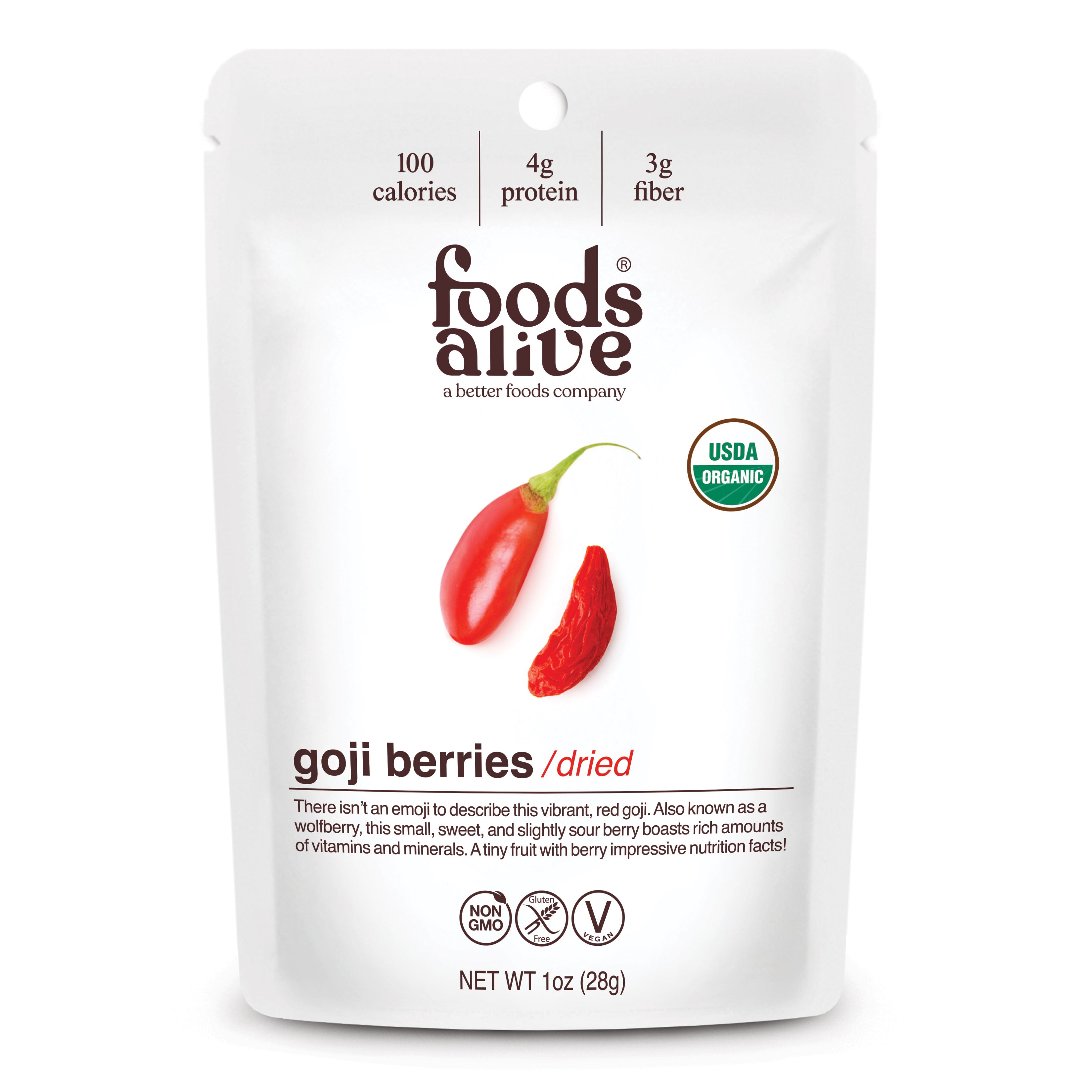 Foods Alive - Organic Goji Berries - 1 oz,