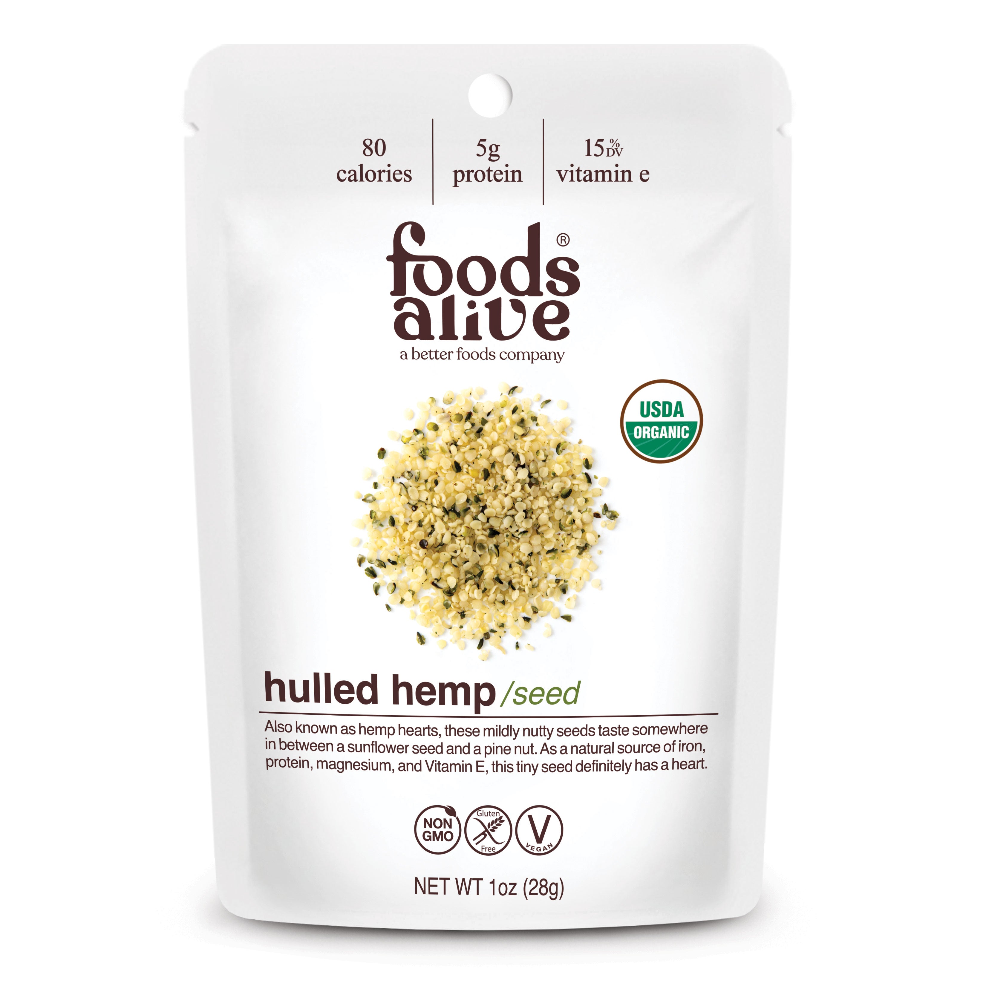 Foods Alive - Organic Hulled Hemp Seeds - 1 oz,