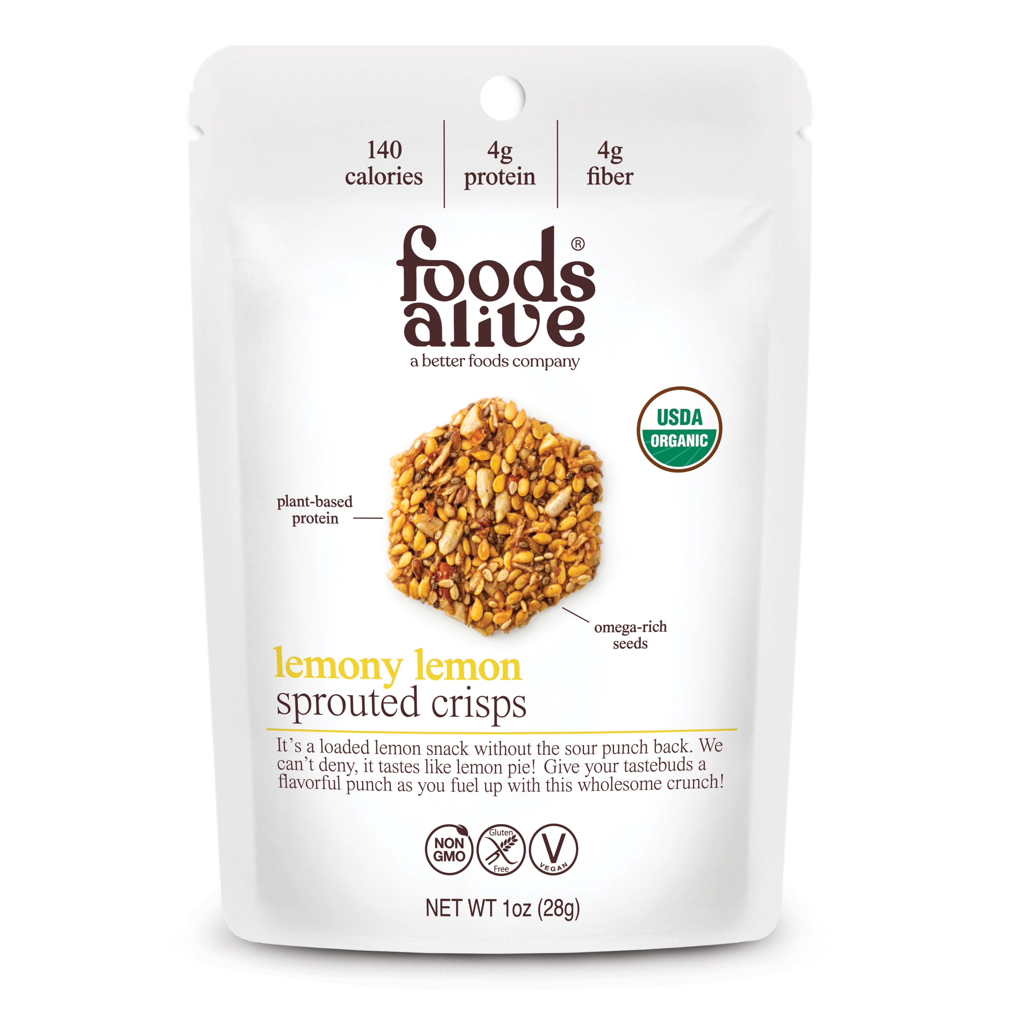 Lemony Lemon Organic Sprouted Crisps - 1 oz,