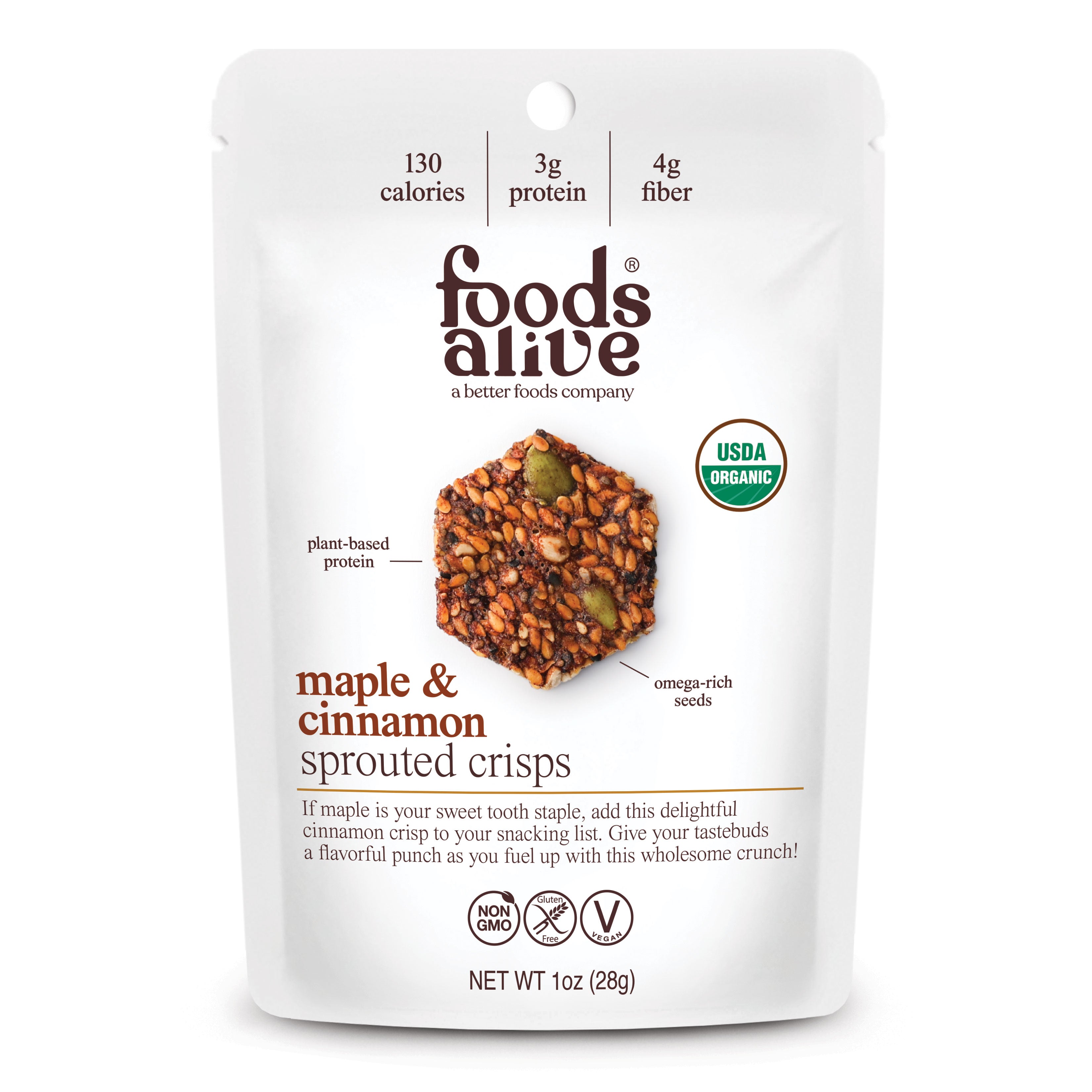 Maple & Cinnamon Organic Sprouted Crisps - 1 oz,