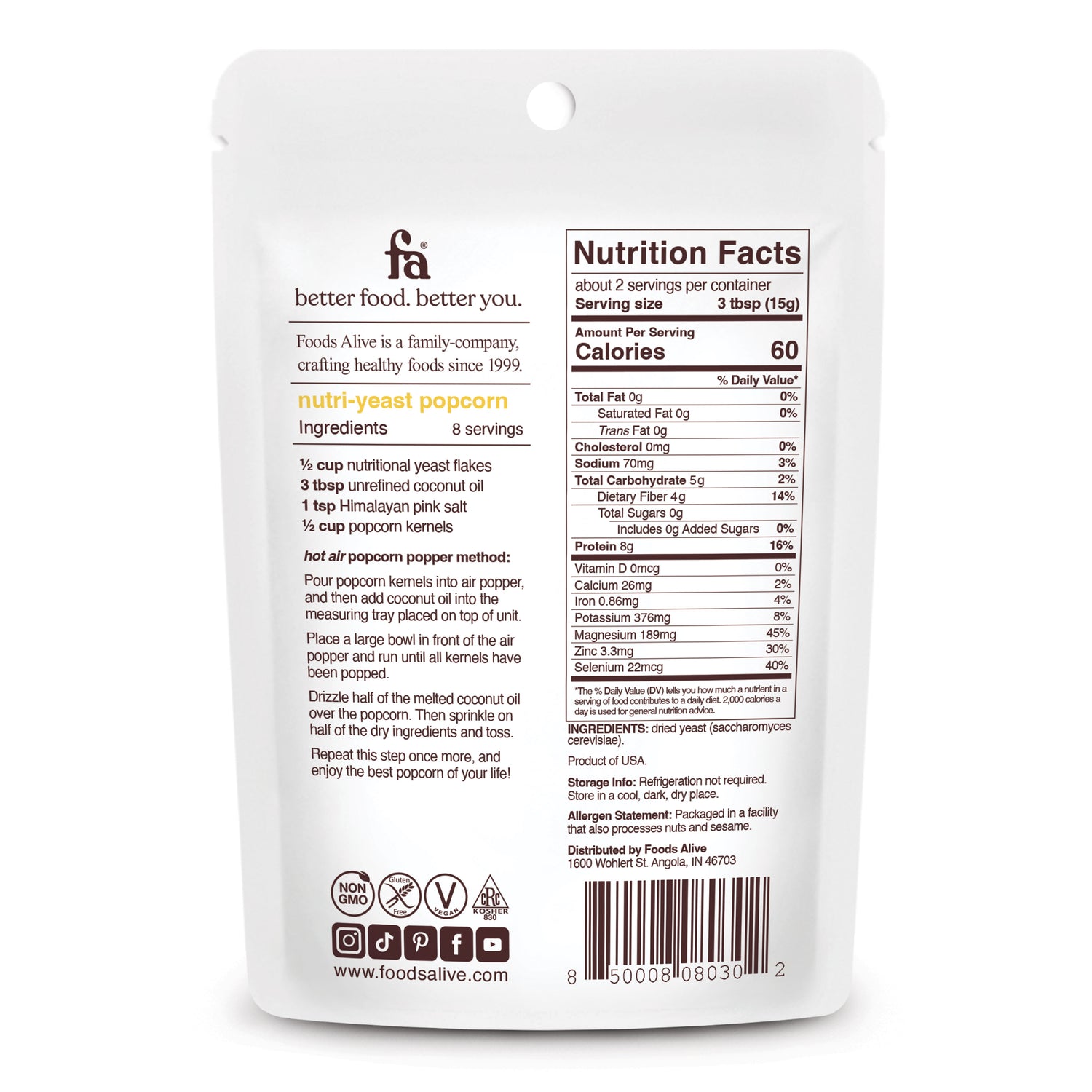 Foods Alive - Nutritional Yeast - 1 oz,