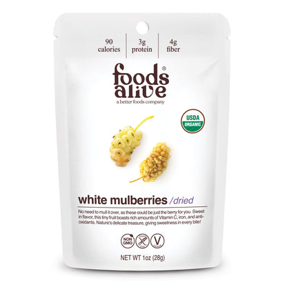 Foods Alive - Organic Mulberries - 1 oz - Front