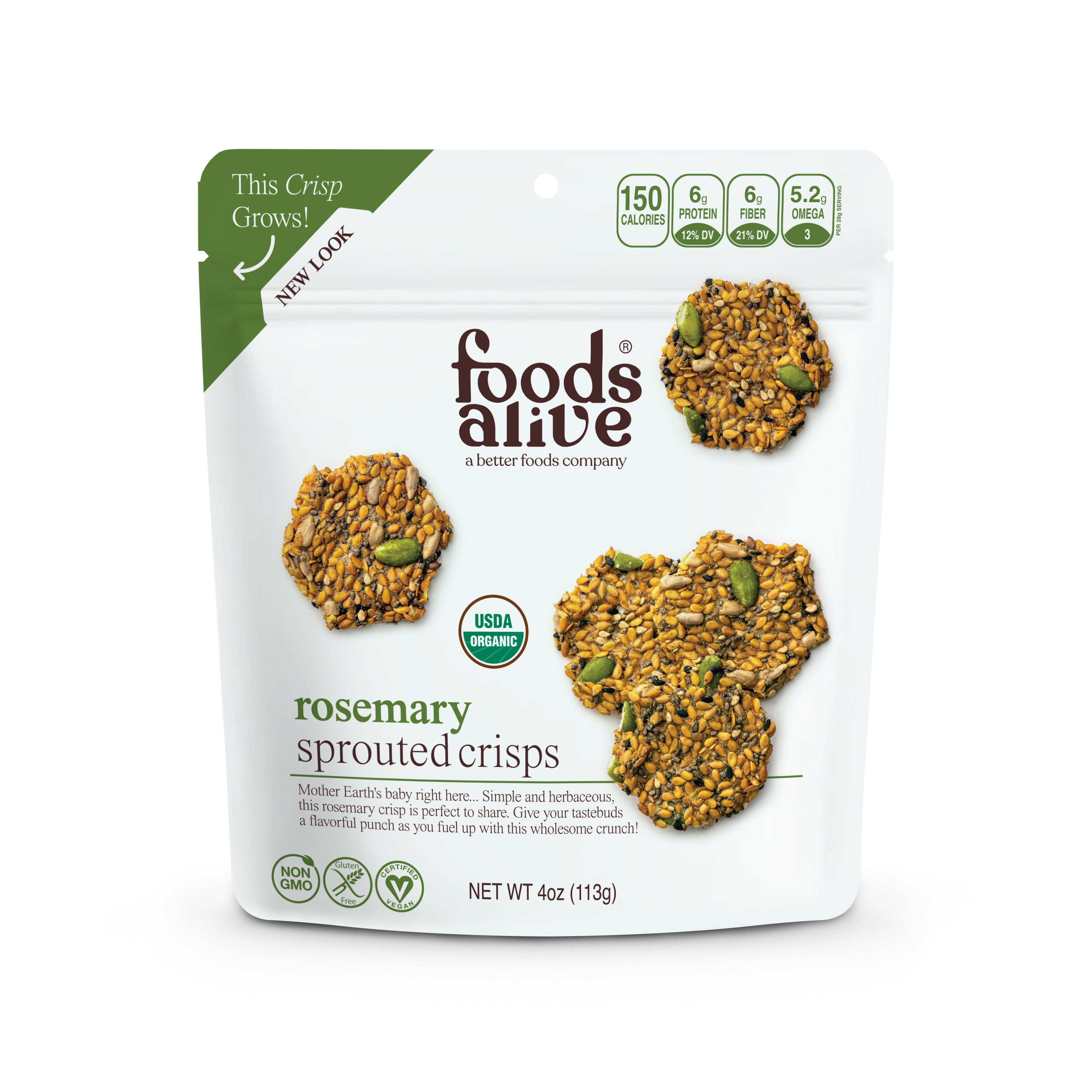 Rosemary Organic Sprouted Crisps - 4 oz