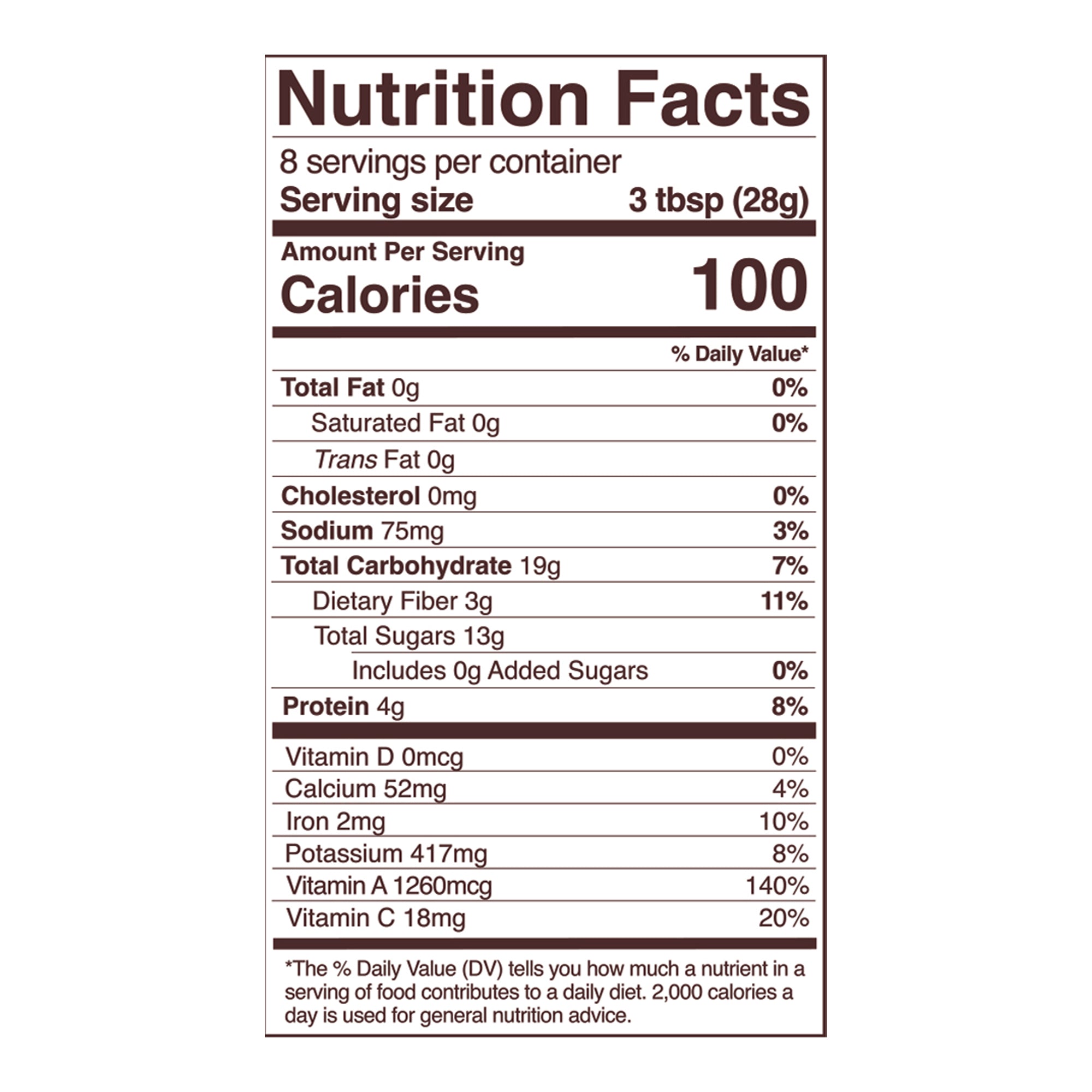 goji berries nutrition fact panel