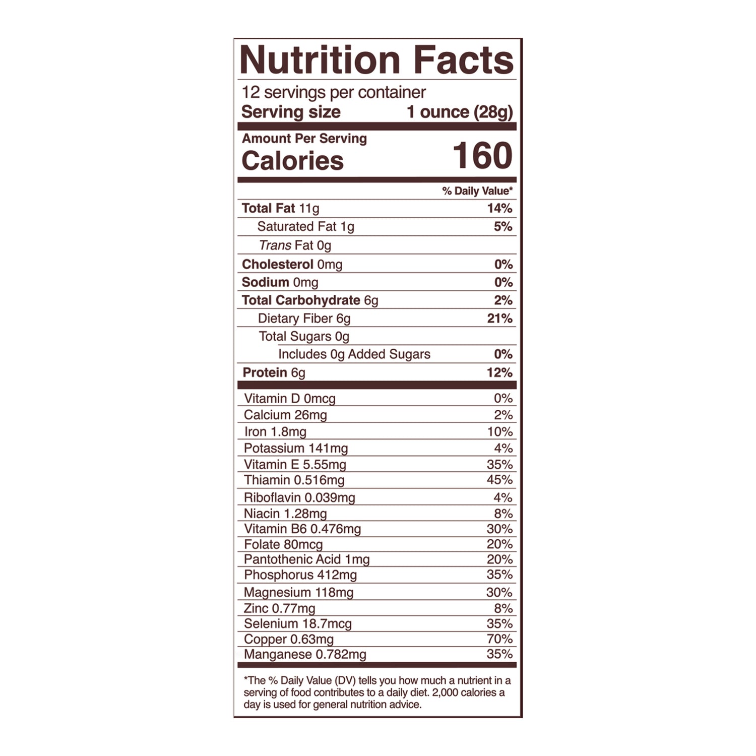 sunflower seeds nutrition fact panel