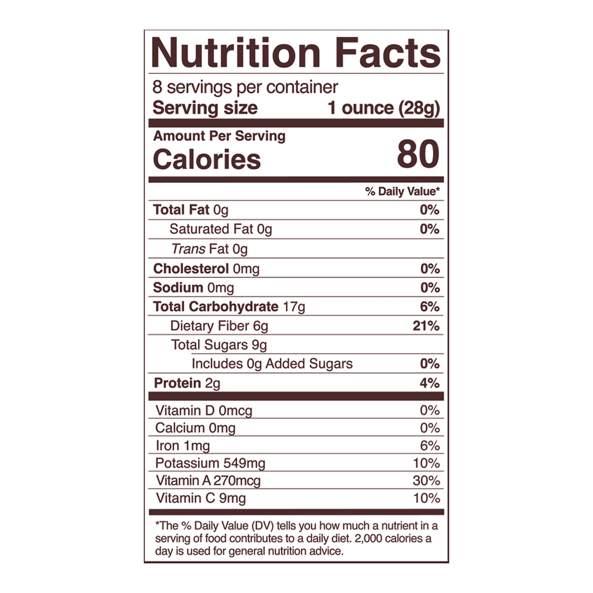 golden berries nutrition fact panel