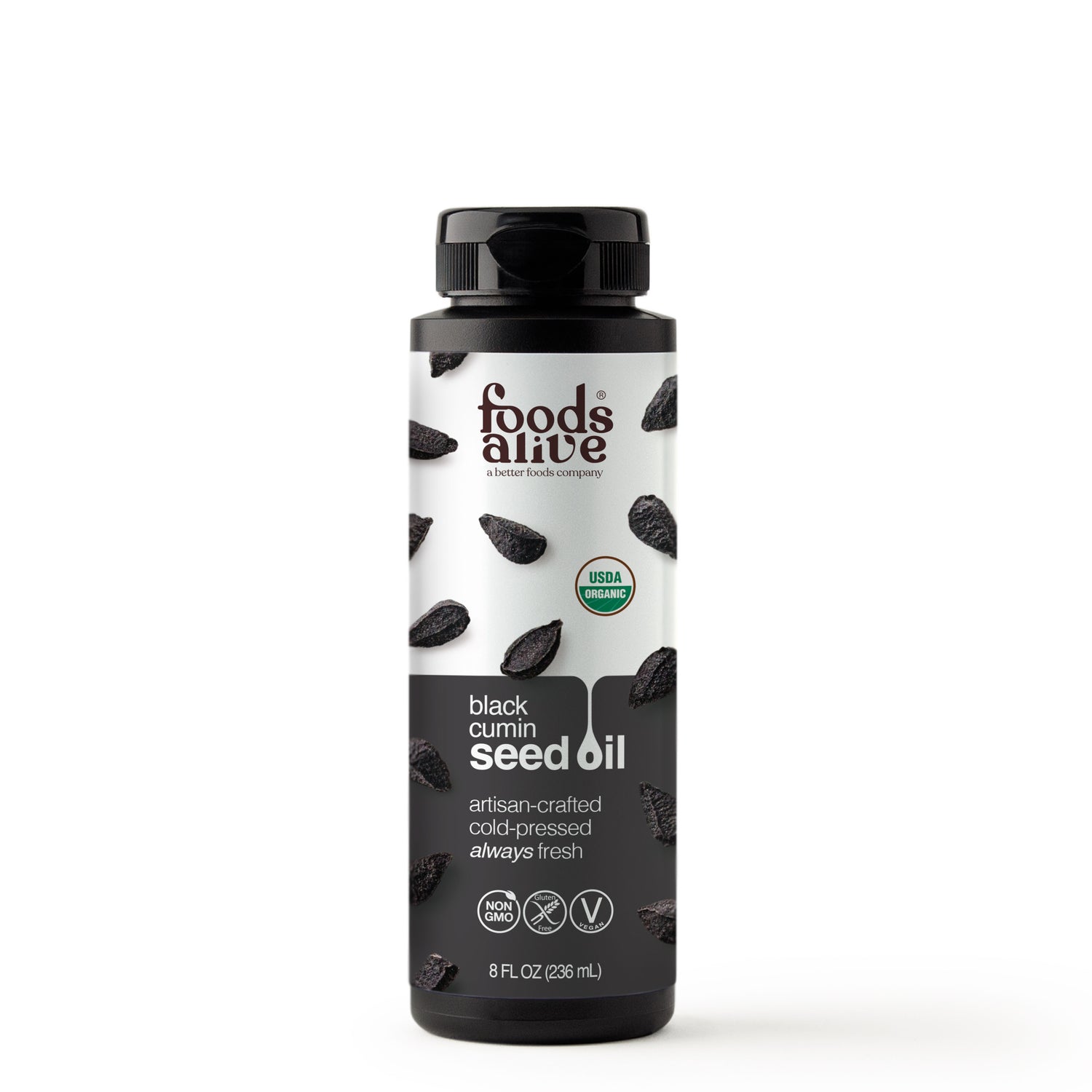 Organic Cold-Pressed Black Cumin Seed Oil 8oz,