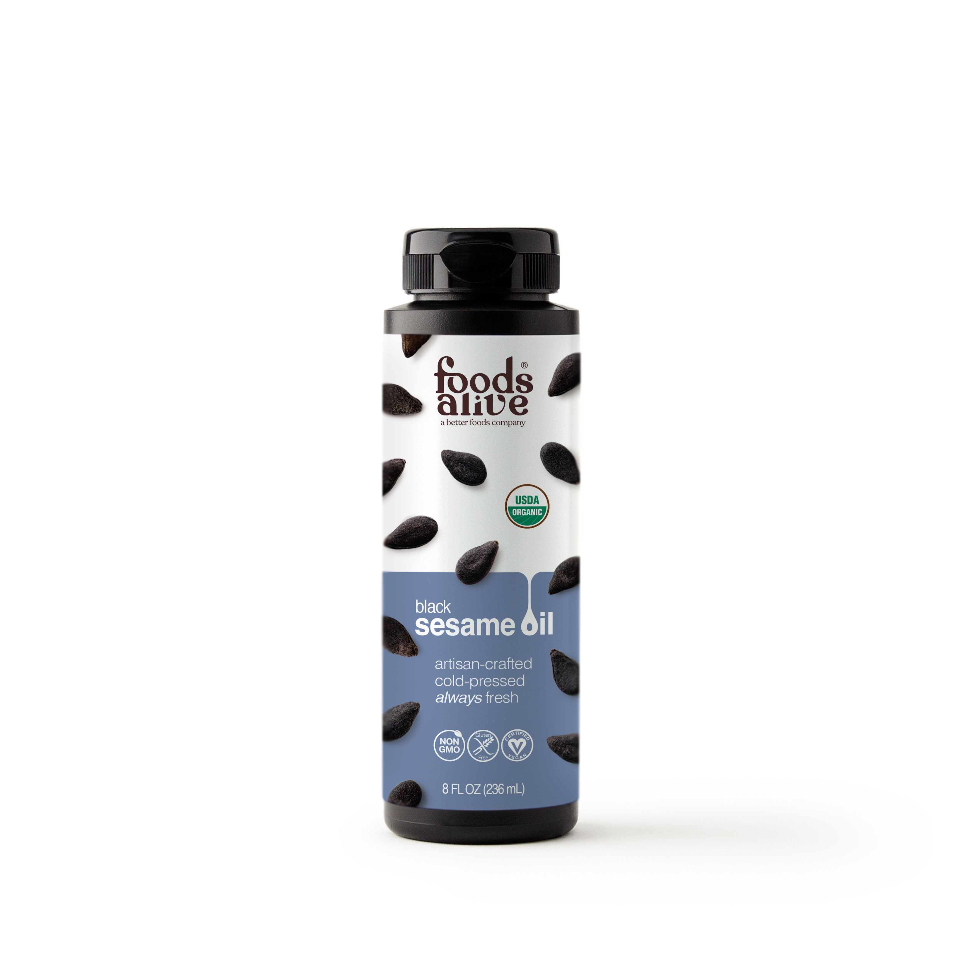 Organic Cold-Pressed Black Sesame Seed Oil 8oz - Foods Alive