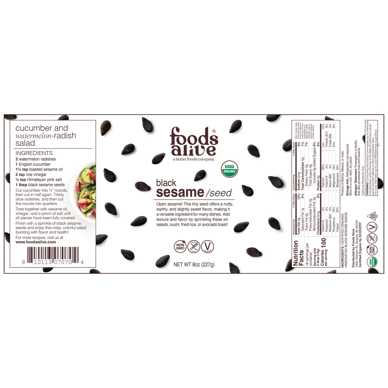 organic black sesame seed black