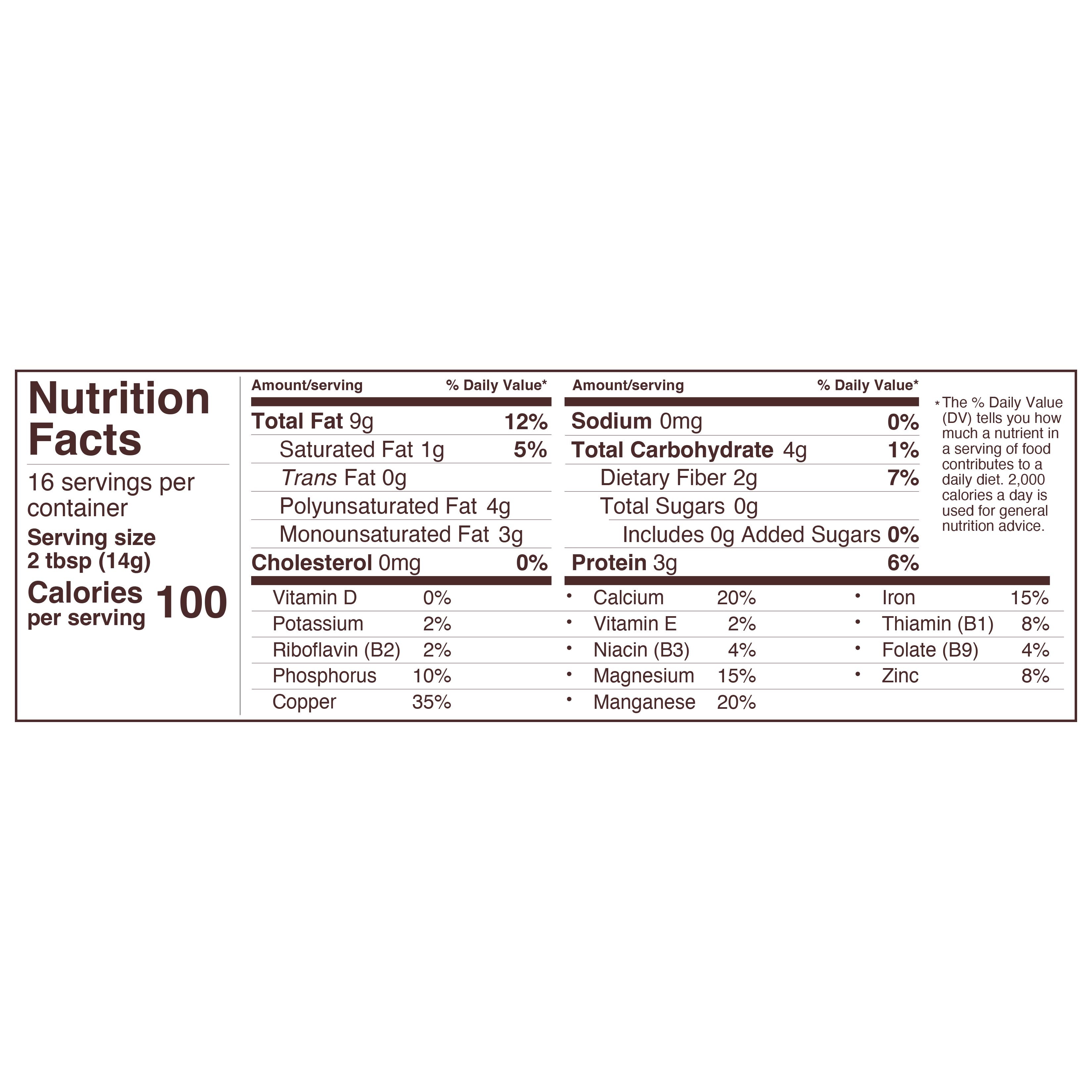 organic black sesame / seed / nutritional panel,