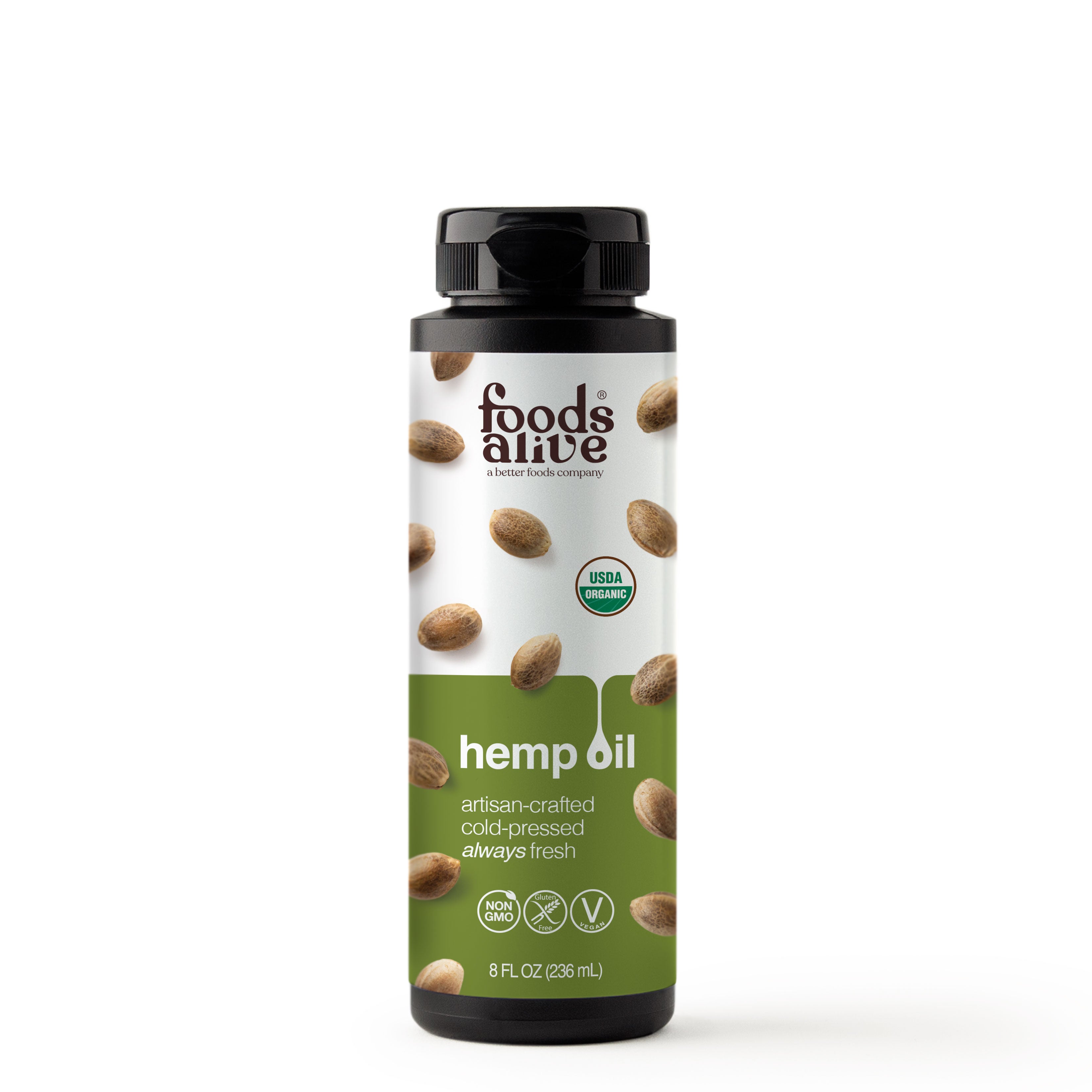 Organic Cold-Pressed Hemp Seed Oil 8oz,