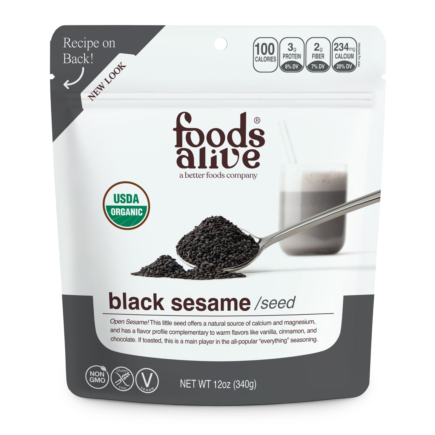 Foods Alive - Organic Black Sesame Seed - 12 oz,
