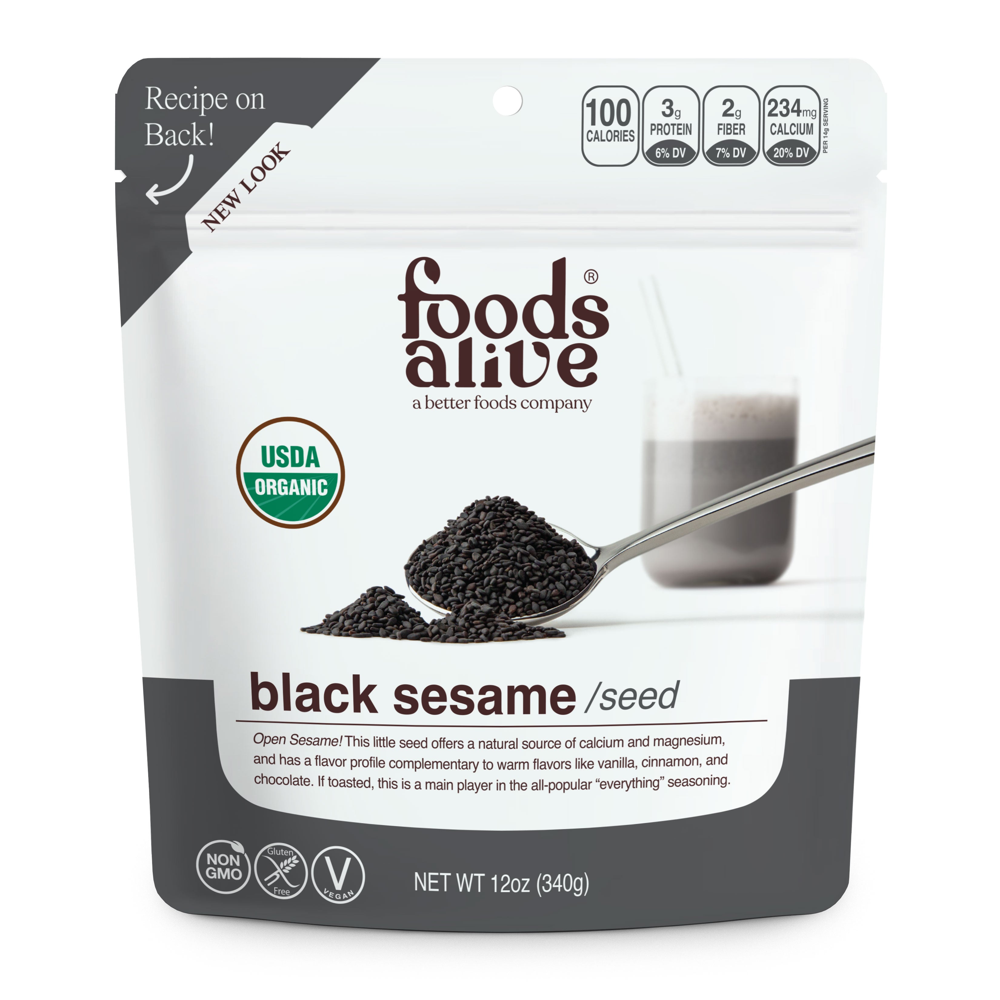 Foods Alive - Organic Black Sesame Seed - 12 oz