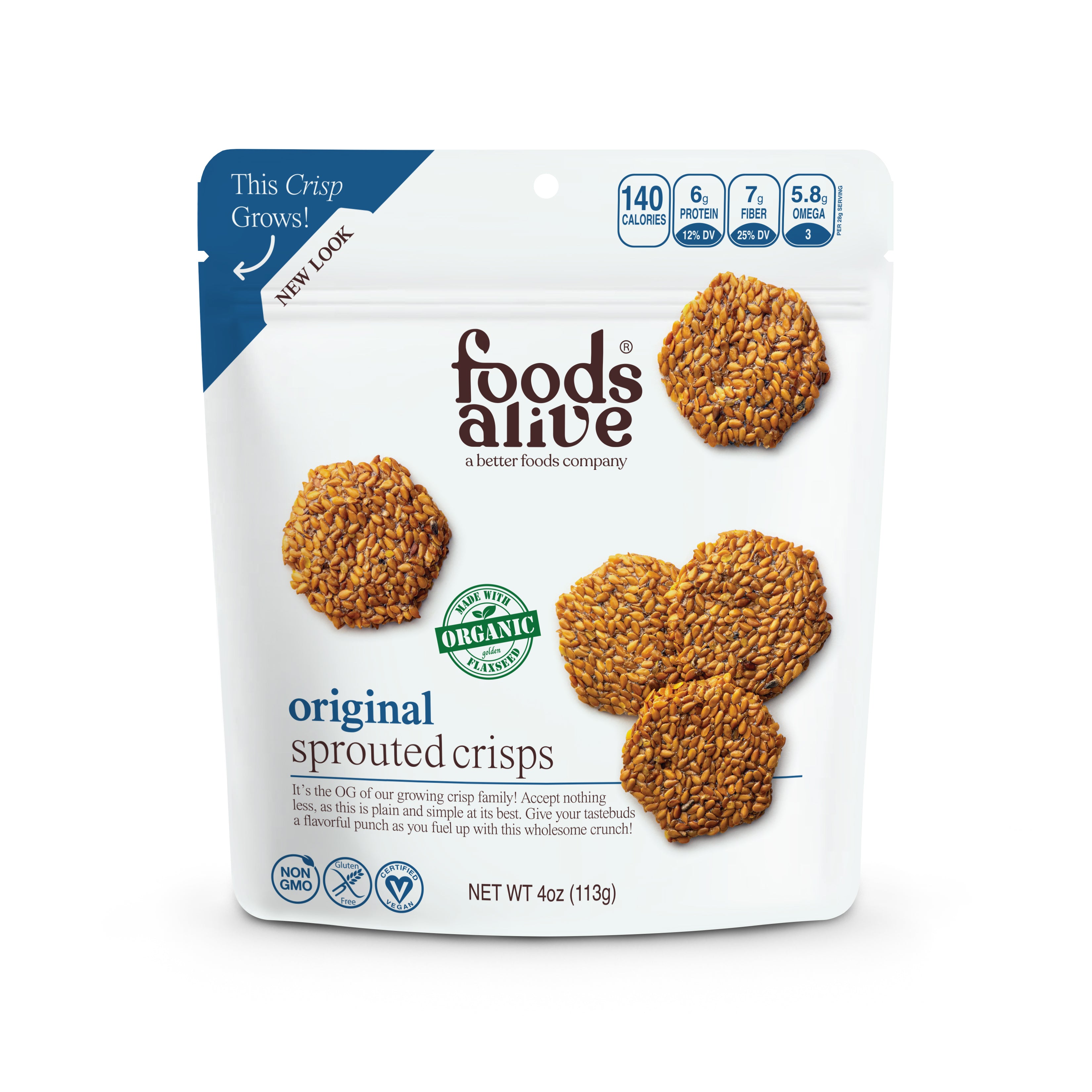 Original 90% Organic Sprouted Crisps - 4 oz