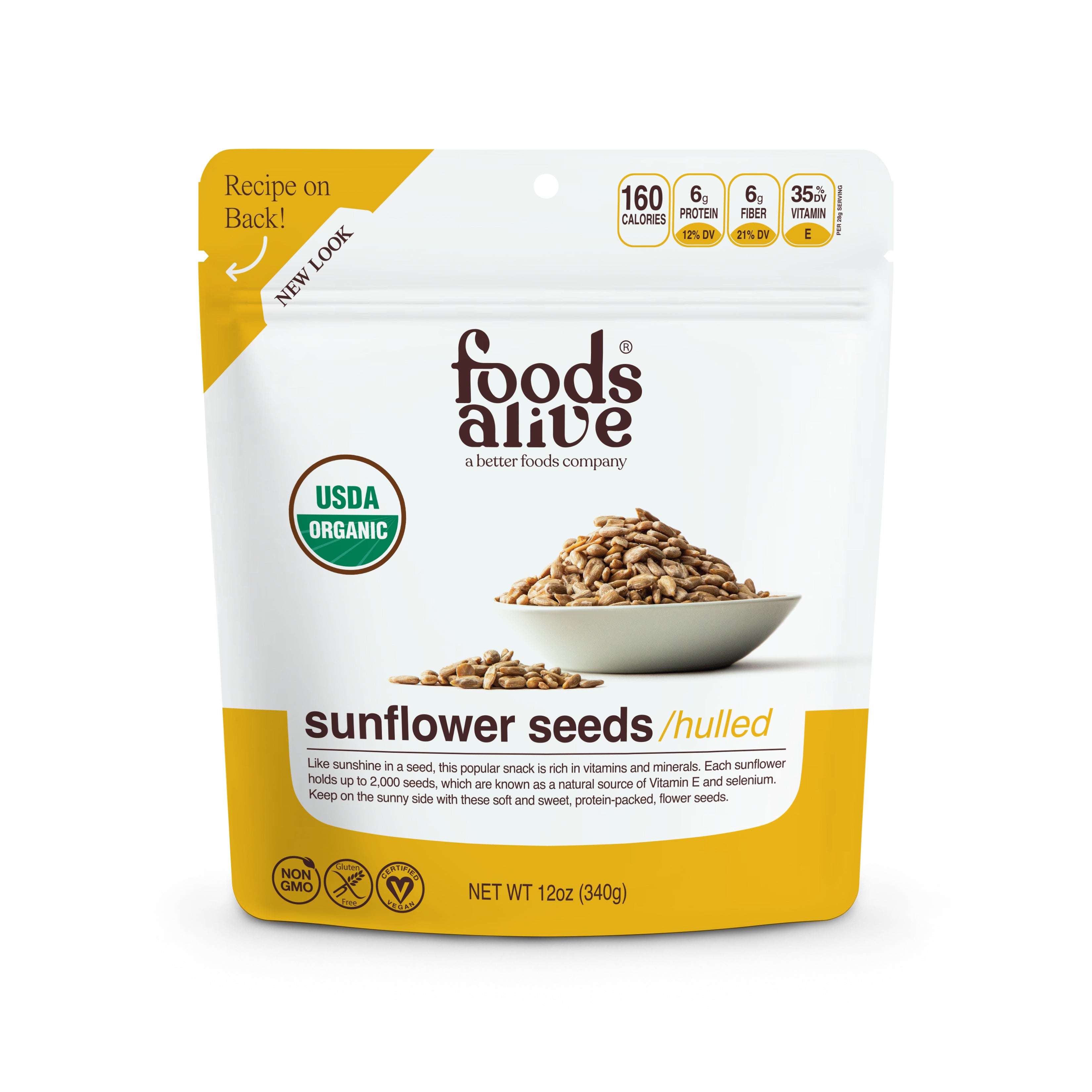 Organic Sunflower Seeds - 12oz - Front - Foods Alive