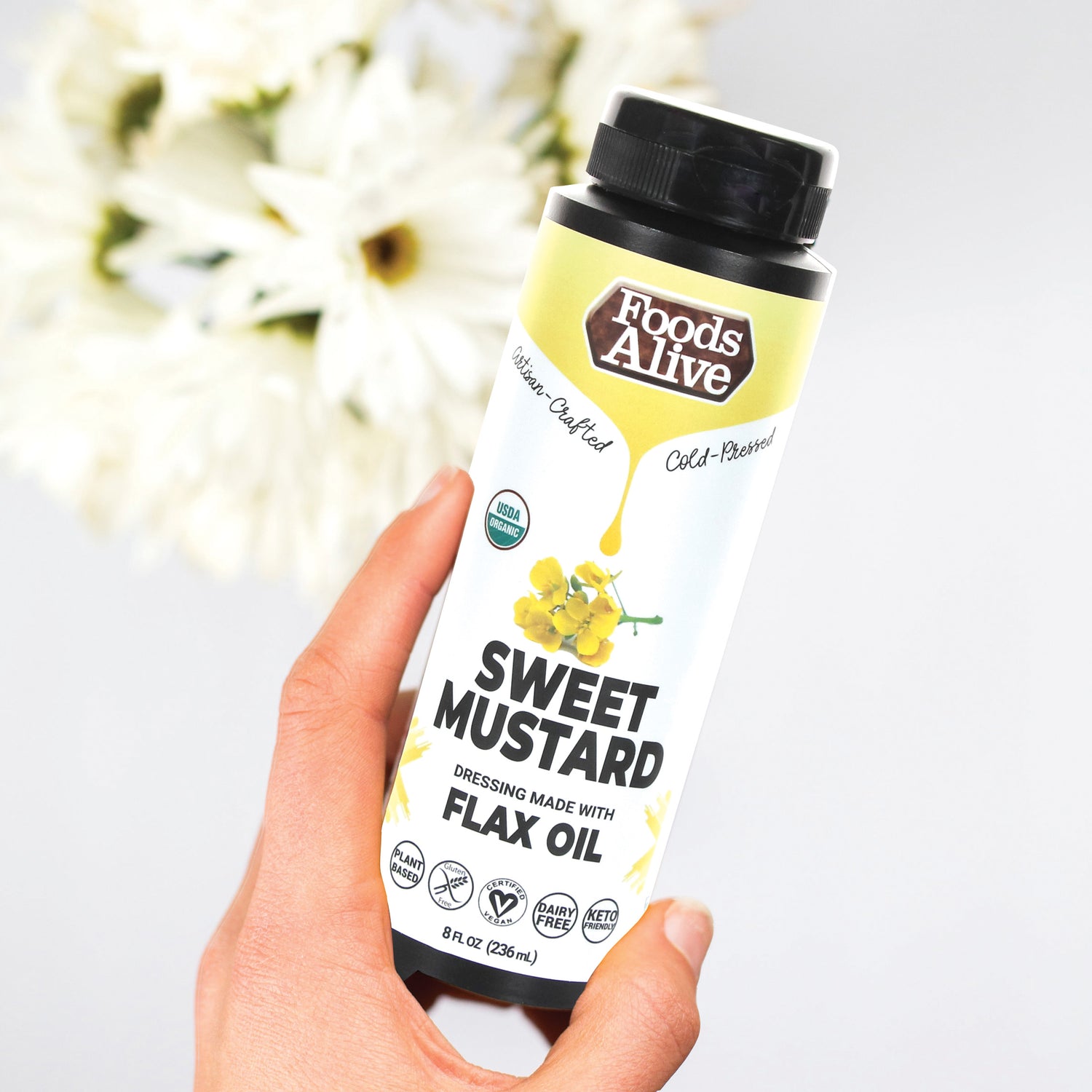 Foods Alive Sweet Mustard Salad Dressing made with Artisan Cold-Pressed Gold Flax Oil