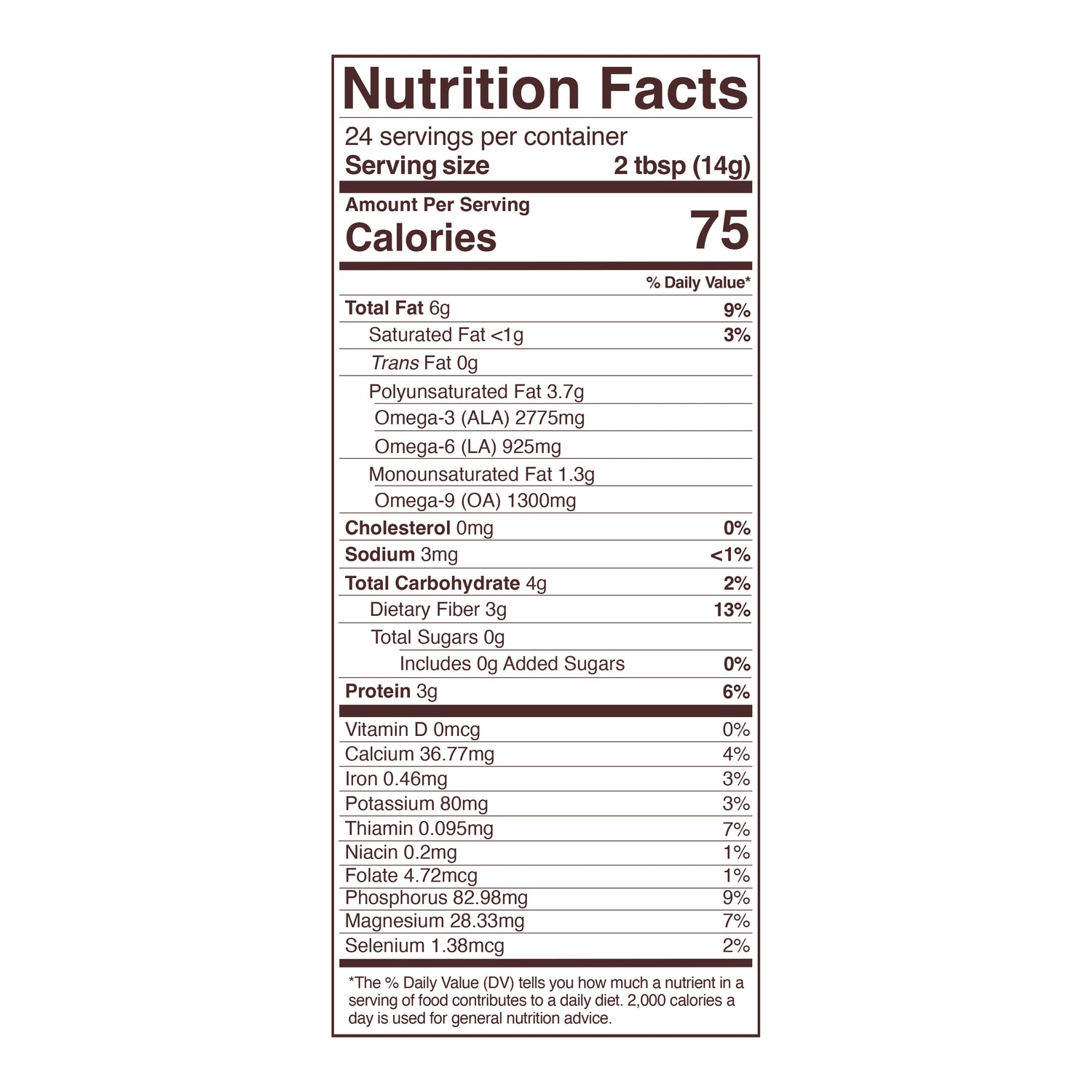 organic vital omega-3 seed blend nutritional panel