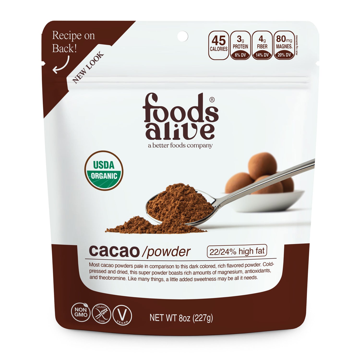 Foods Alive - Organic Cacao Powder - 8 oz