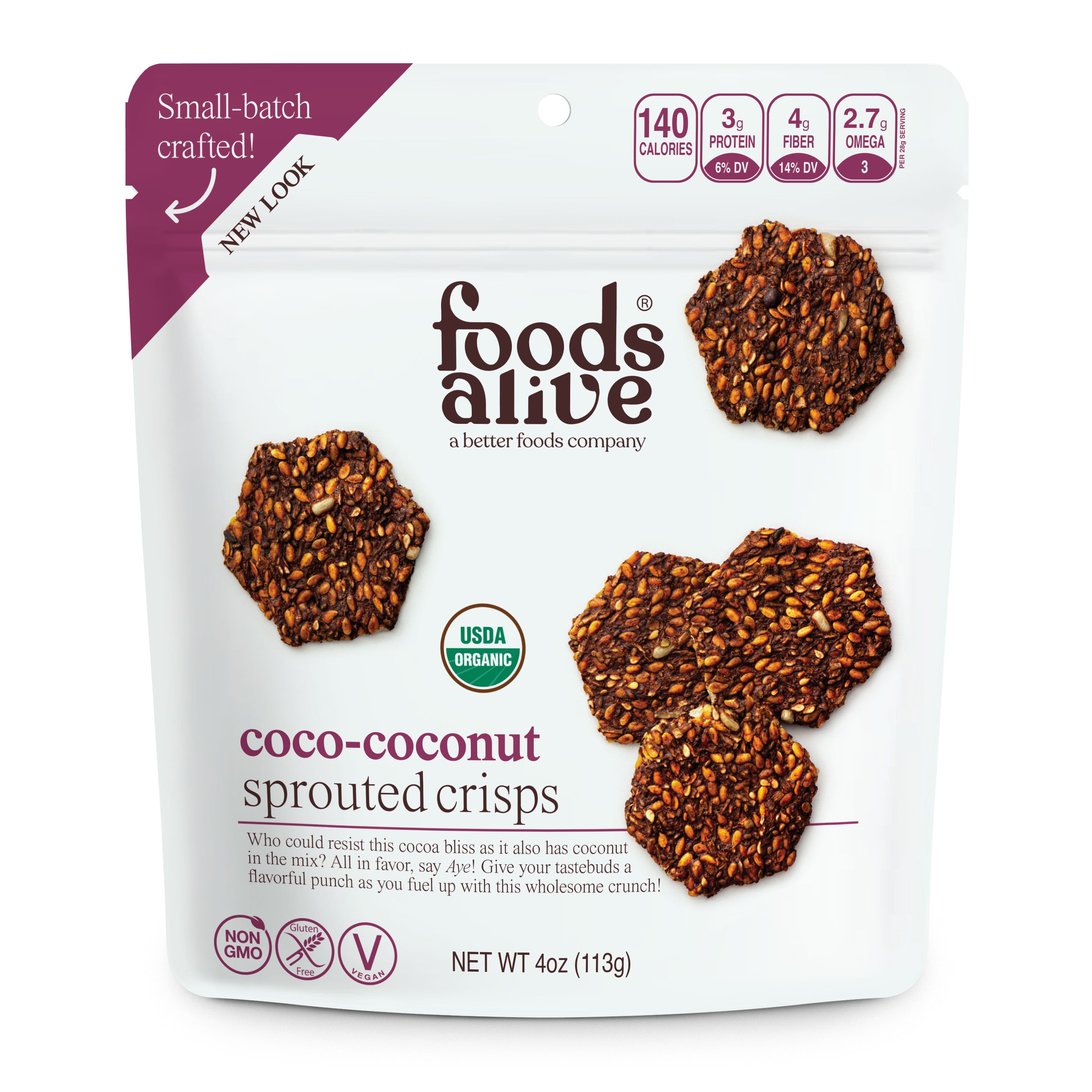 Coco-Coconut Organic Sprouted Crisps - 4 oz