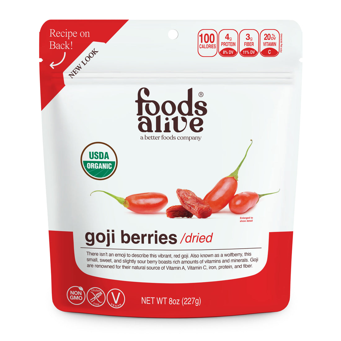 Foods Alive - Organic Goji Berries - 8 oz