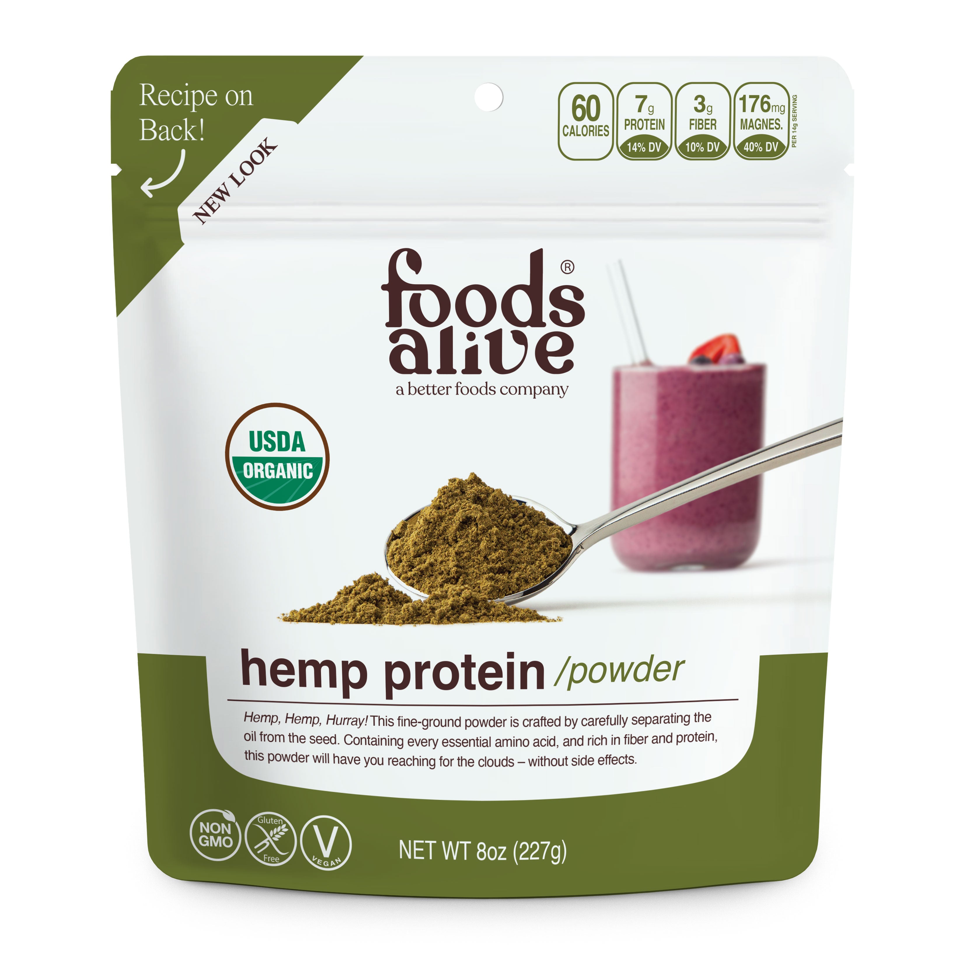 Foods Alive - Organic Hemp Protein Powder - 8 oz