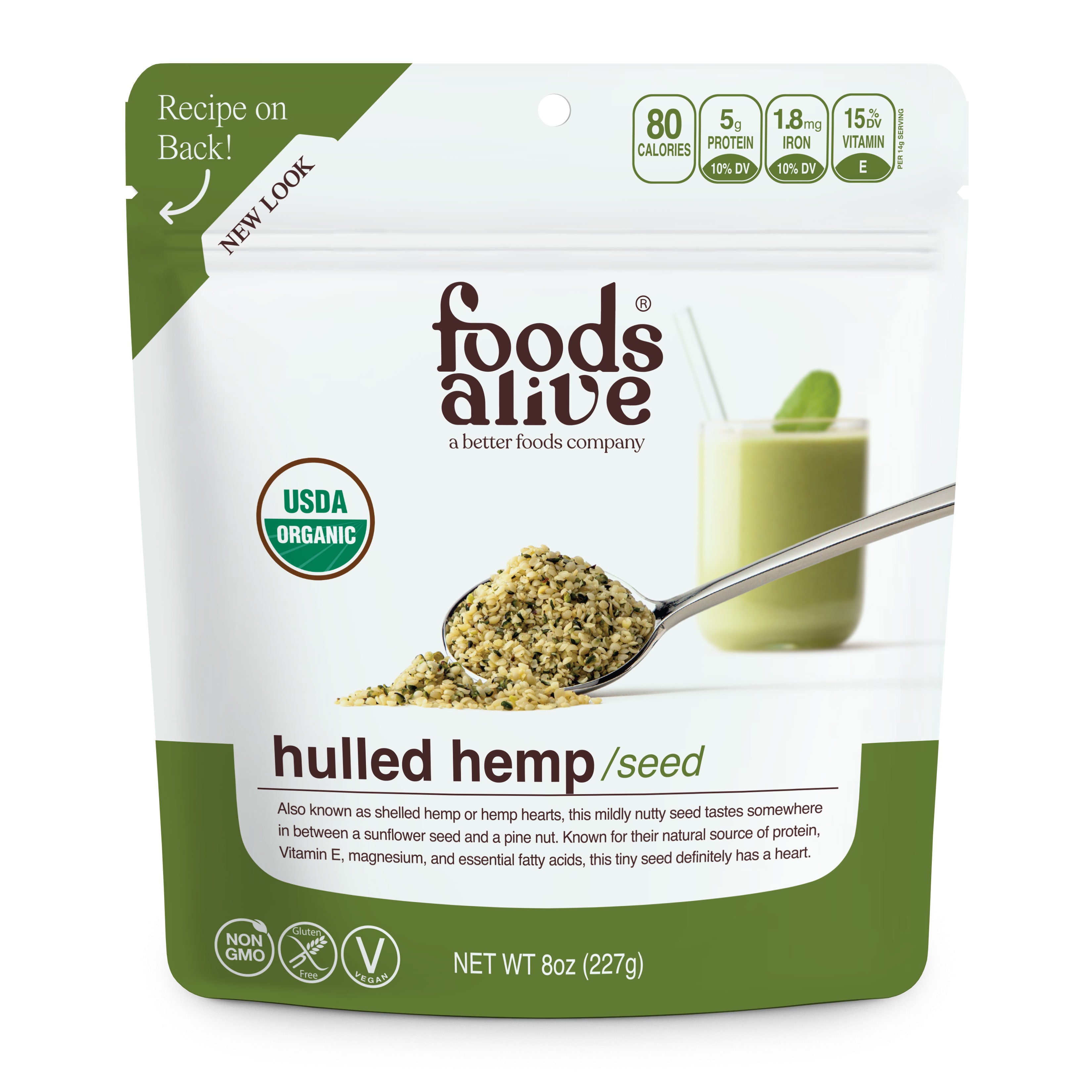 Foods Alive - Organic Hulled Hemp Seeds - 8 oz,