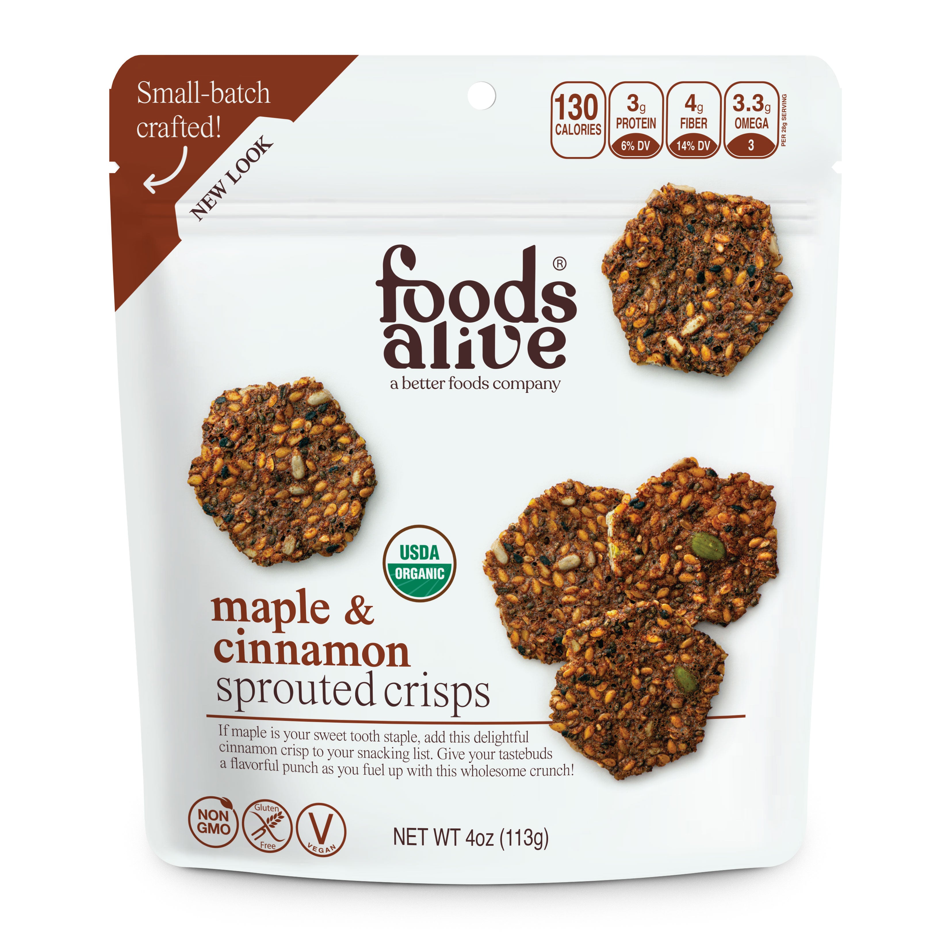 Maple & Cinnamon Organic Sprouted Crisps - 4 oz,