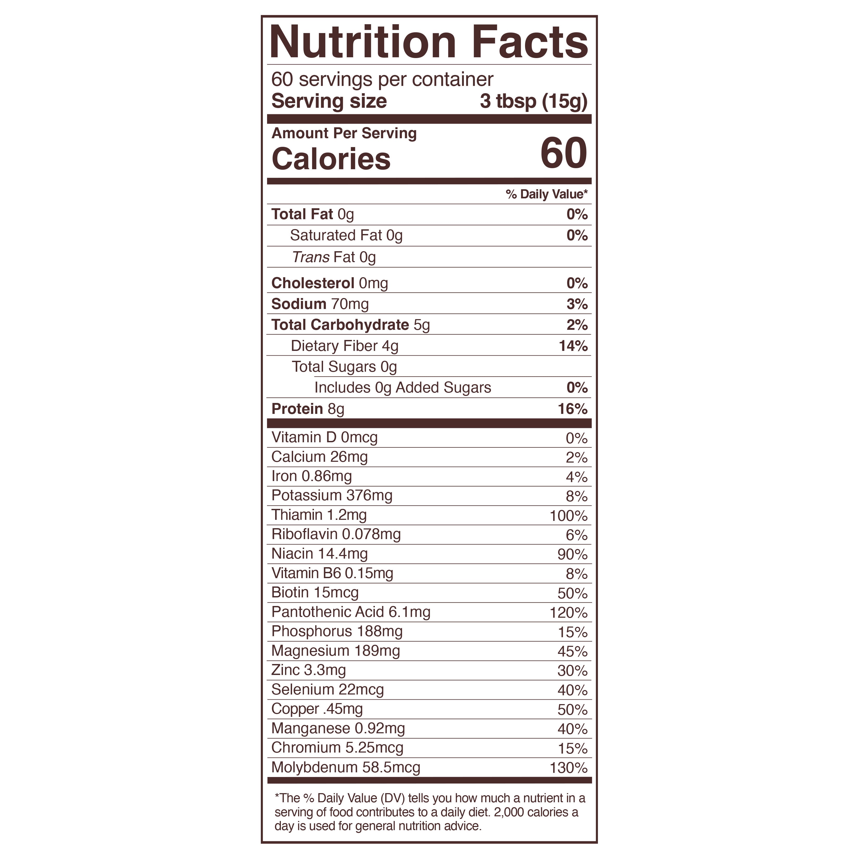 Foods Alive - Nutritional Yeast - 2-Pounds - Back - Nutritional Panel,