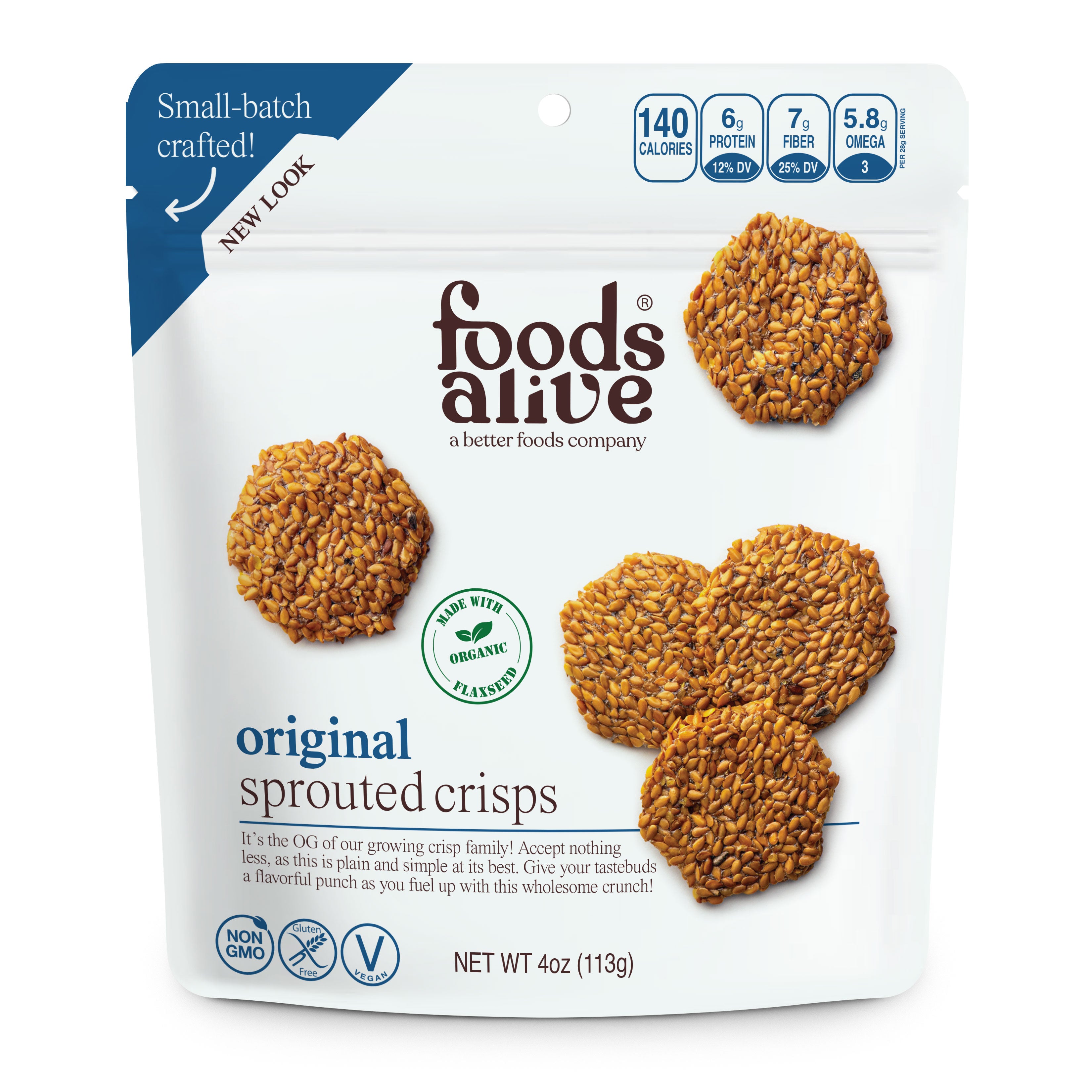 Original 90% Organic Sprouted Crisps - 4 oz