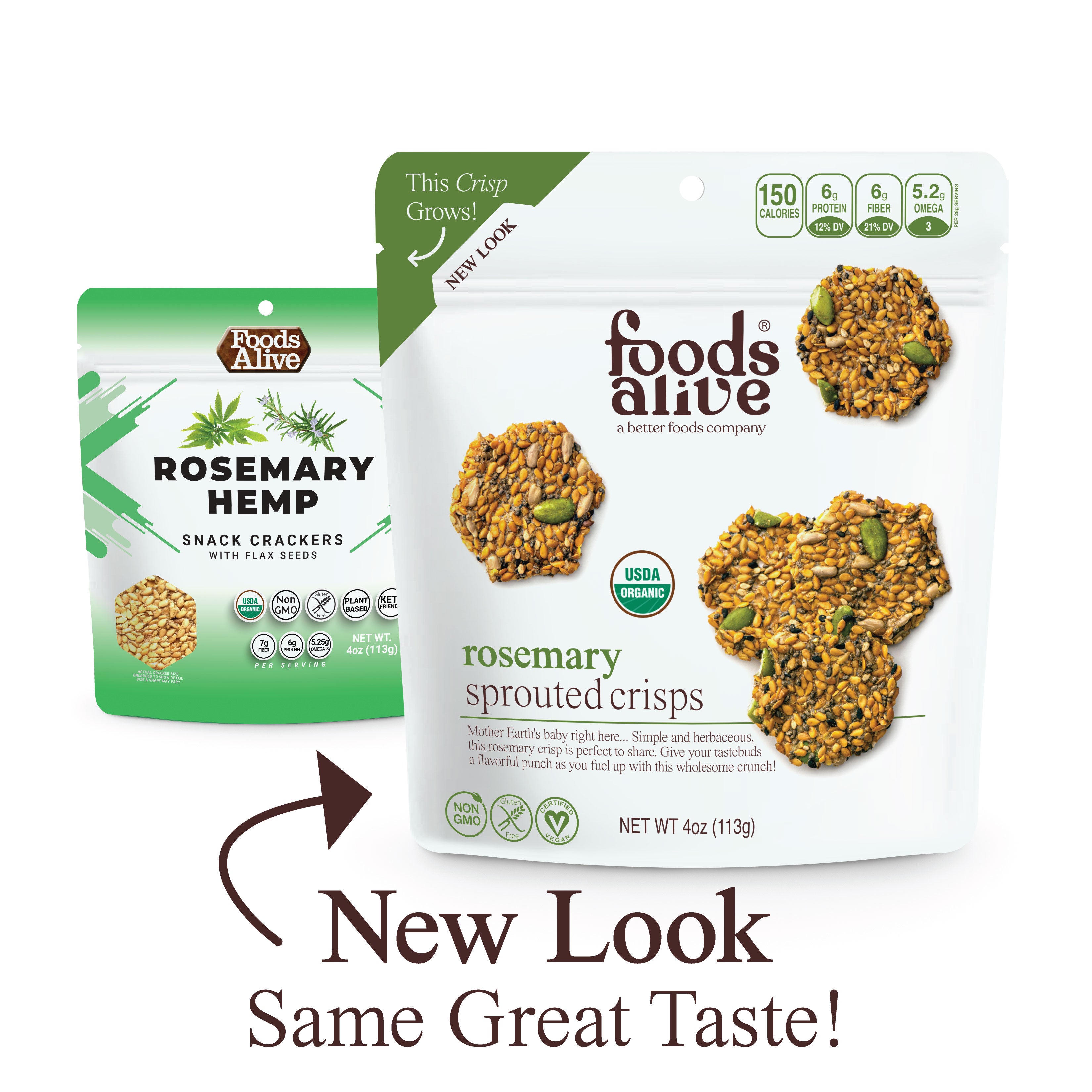 Rosemary Organic Sprouted Crisps - 4 oz
