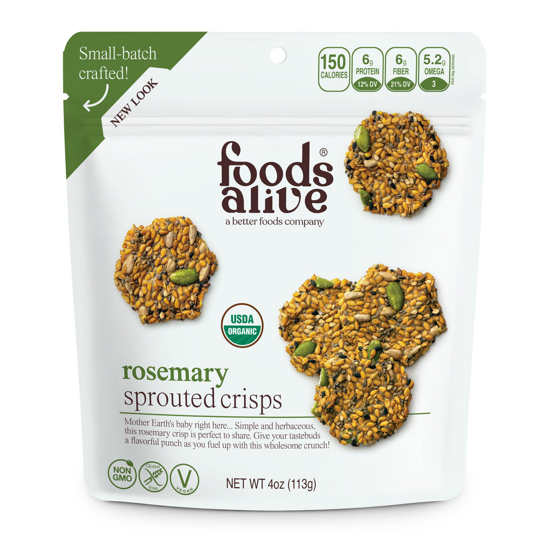 Rosemary Organic Sprouted Crisps - 4 oz