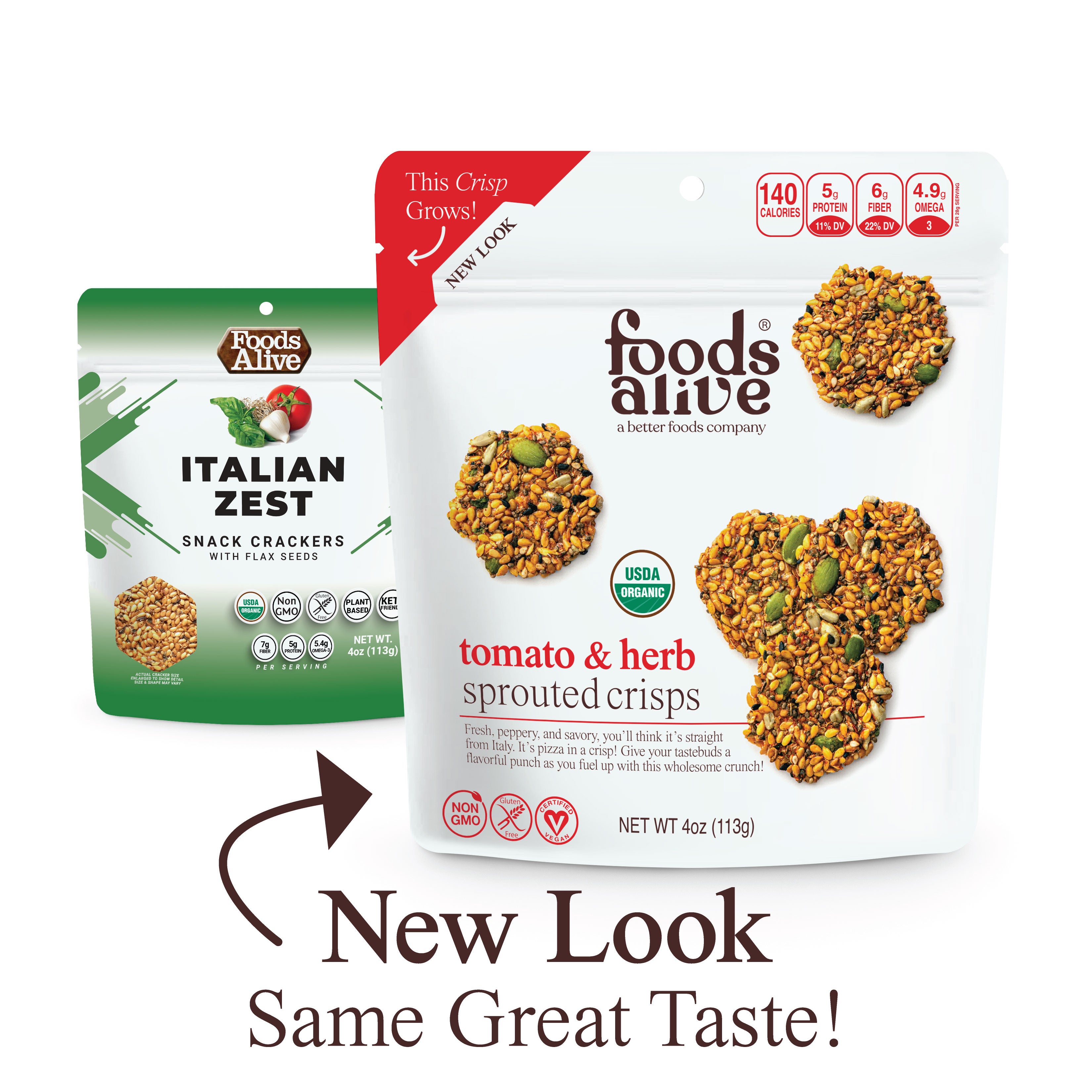 Tomato & Herb Organic Sprouted Crisps - 4 oz