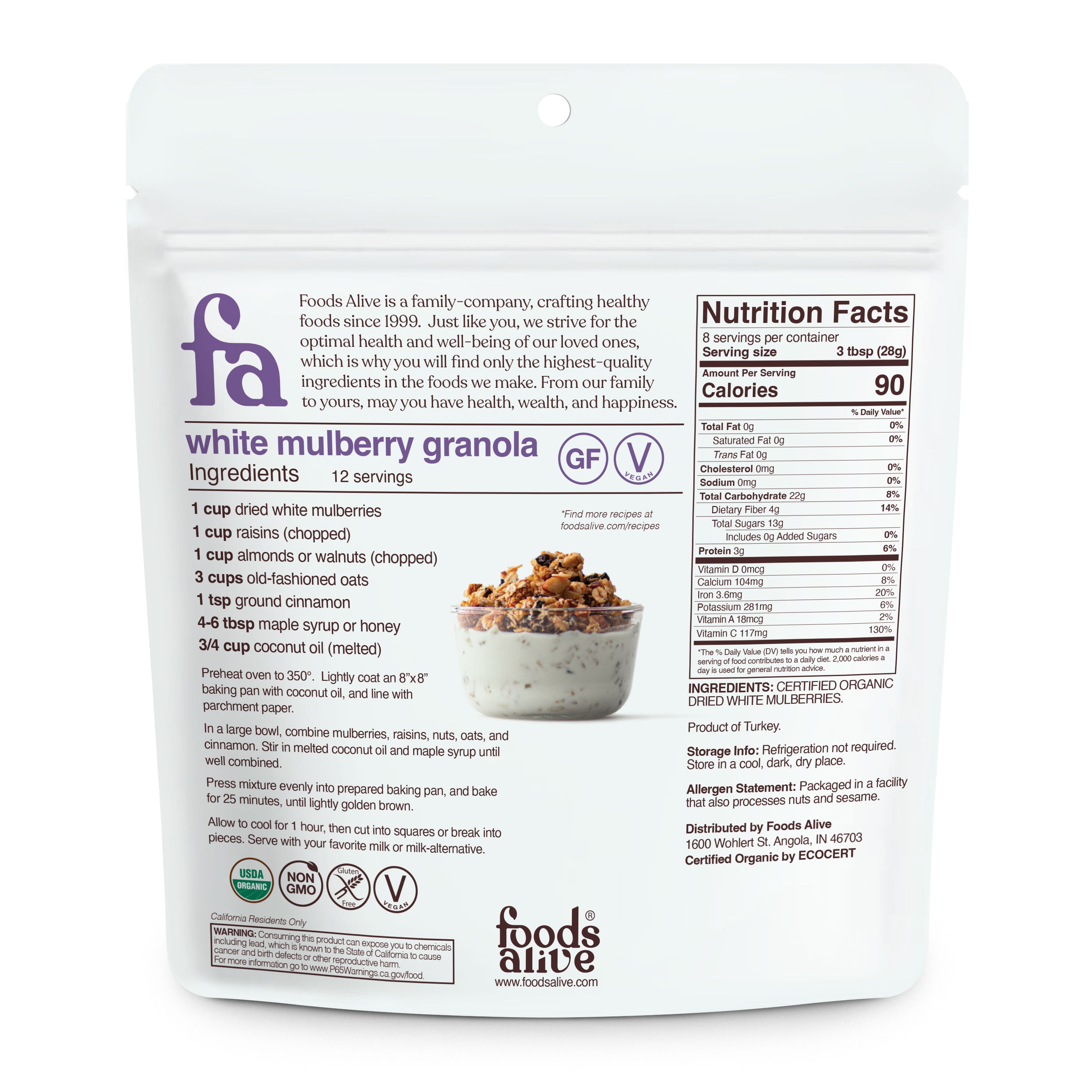 Foods Alive - Organic Mulberries - 8 oz,