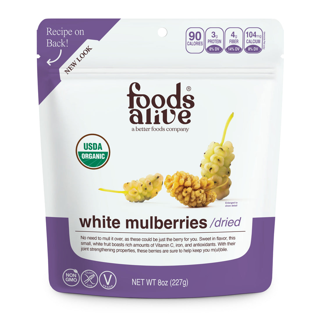 Foods Alive - Organic Mulberries - 8 oz - Front
