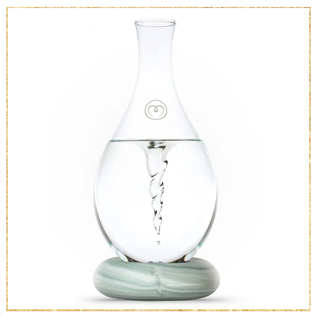 MAYU Swirl Structured Water Pitcher With Innovative Vortex Technology. Water  Aerator Great for Reverse Osmosis Earth Color Porcelain Base 