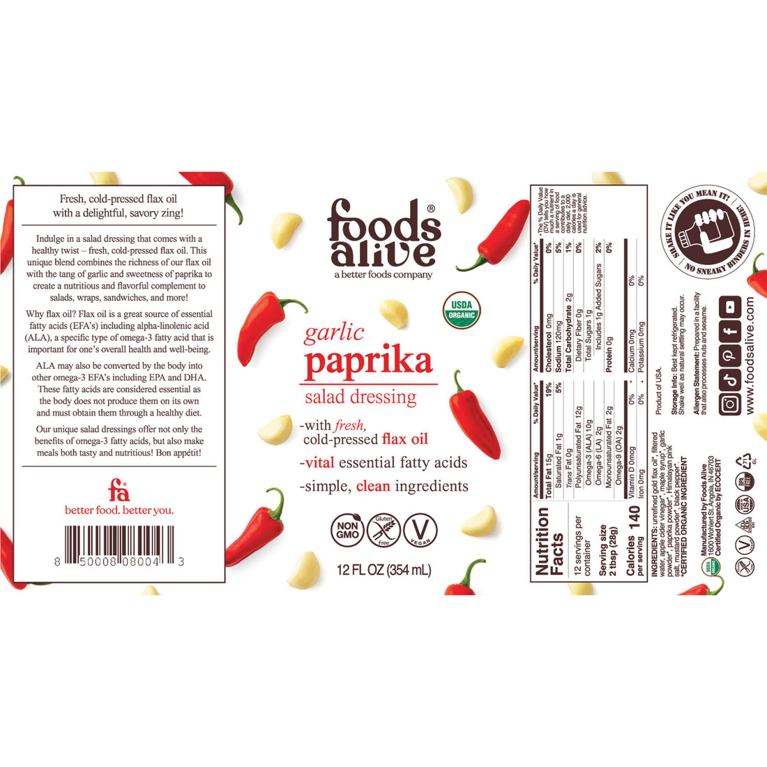 12oz garlic paprika label