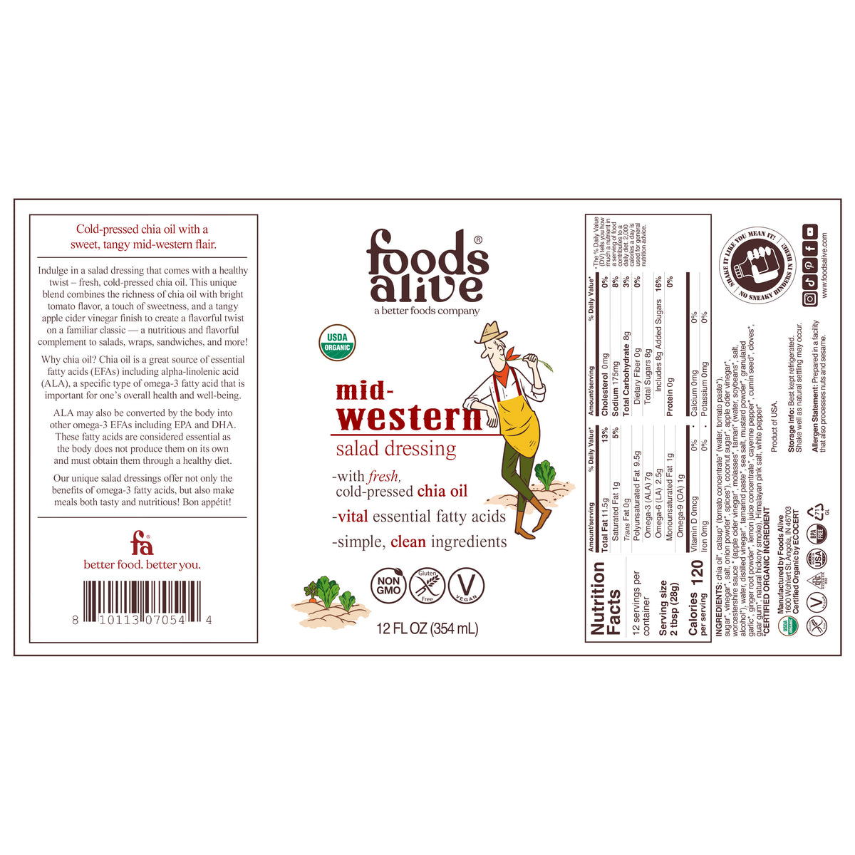 mid-western - organic dressing