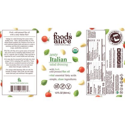 12oz zesty Italian dressing label