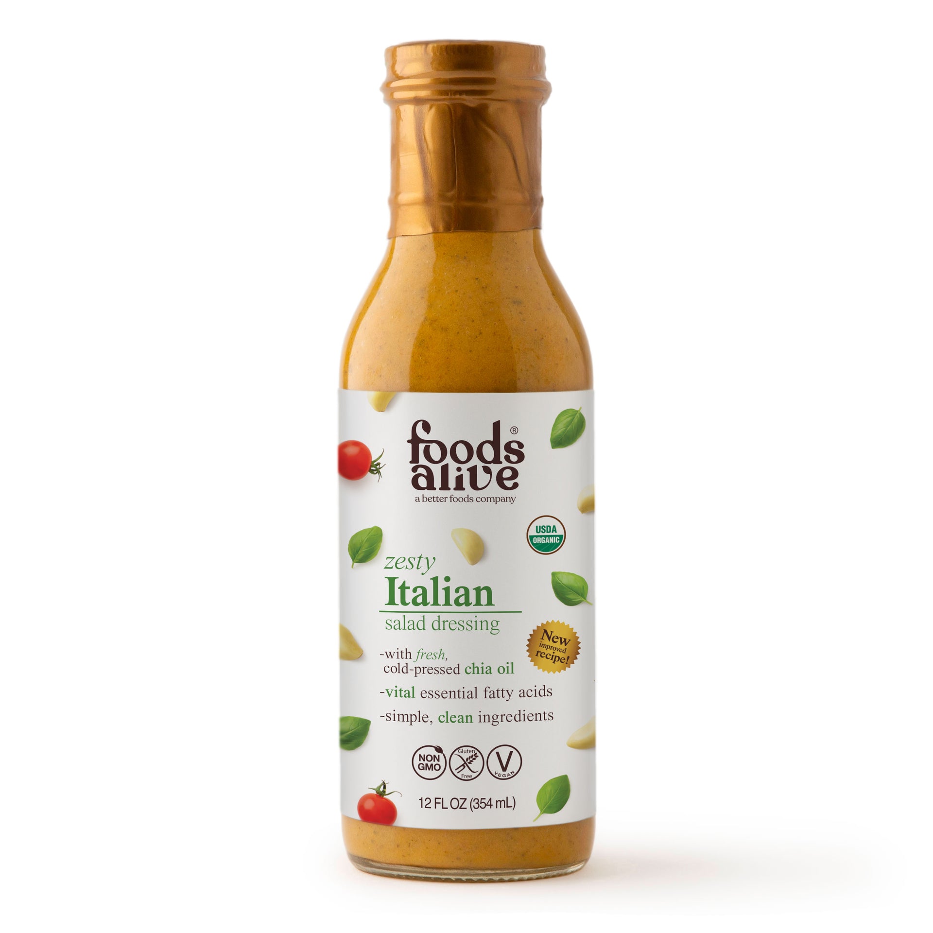 Organic Zesty Italian Dressing Cold-Pressed Oil – Foods Alive