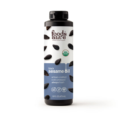 Organic Cold-Pressed Black Sesame Seed Oil 16oz - Foods Alive