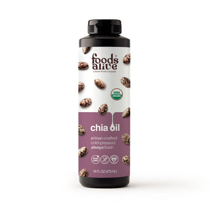 Organic Cold-Pressed Black Chia Seed Oil 16oz - Foods Alive