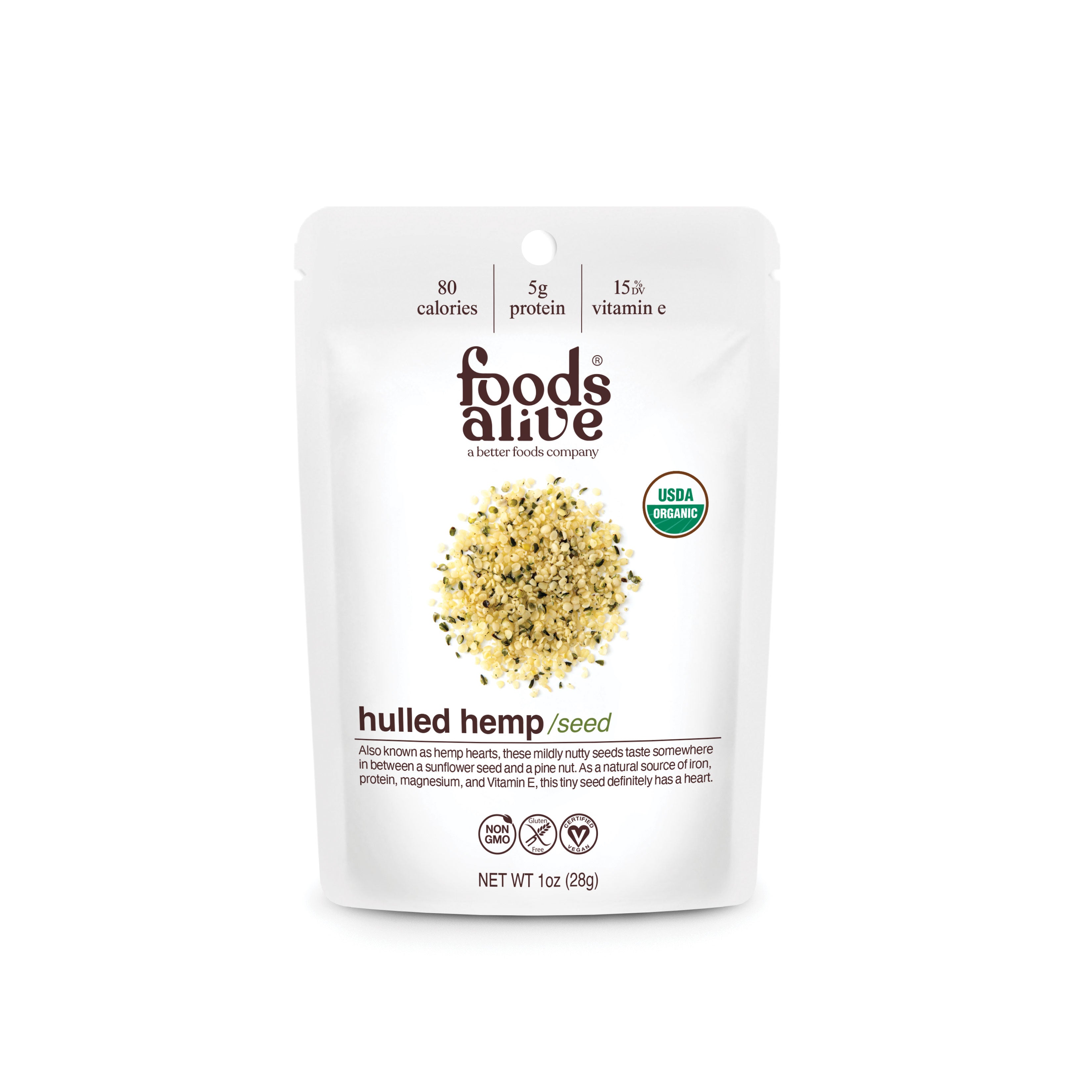 Foods Alive - Organic Hulled Hemp Seeds - 1 oz