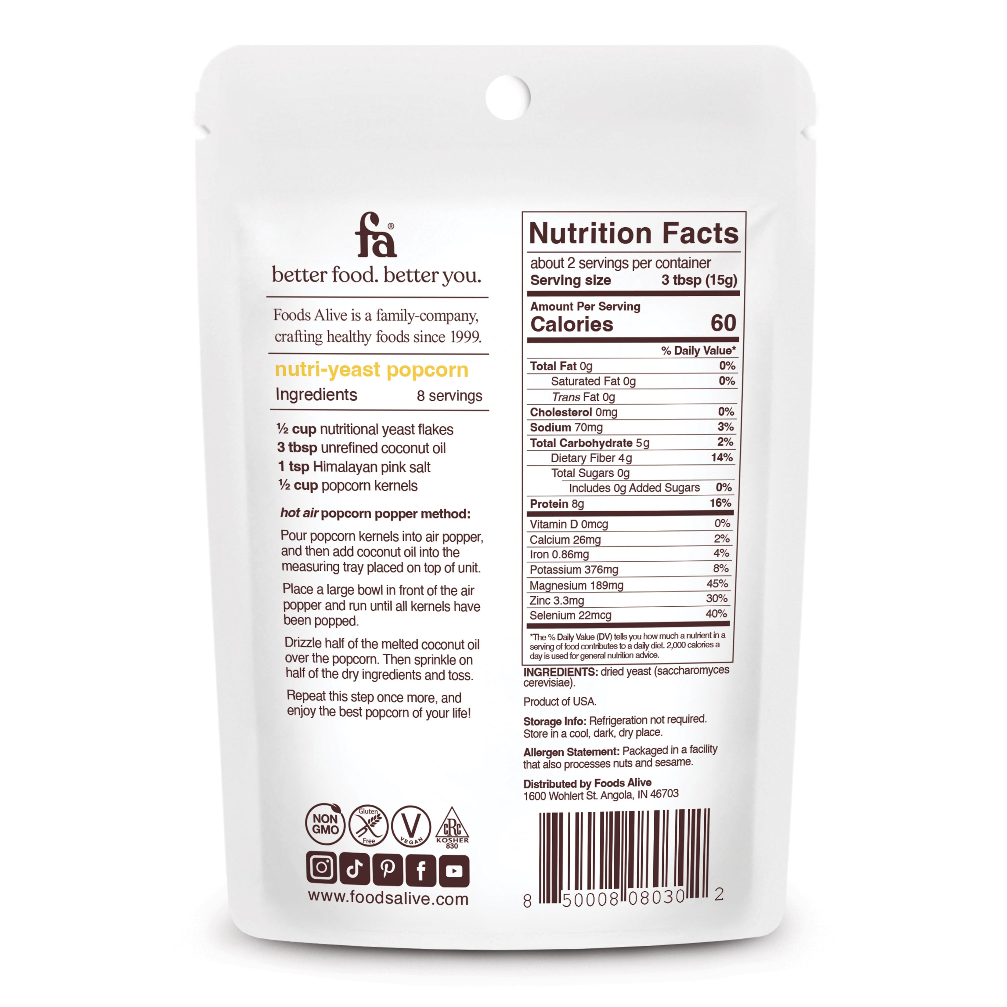 Foods Alive - Nutritional Yeast - 1 oz, 