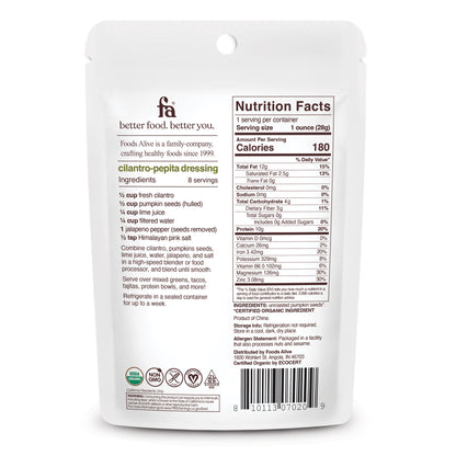 Organic Pumpkin Seeds - 1oz - Front - Foods Alive, 